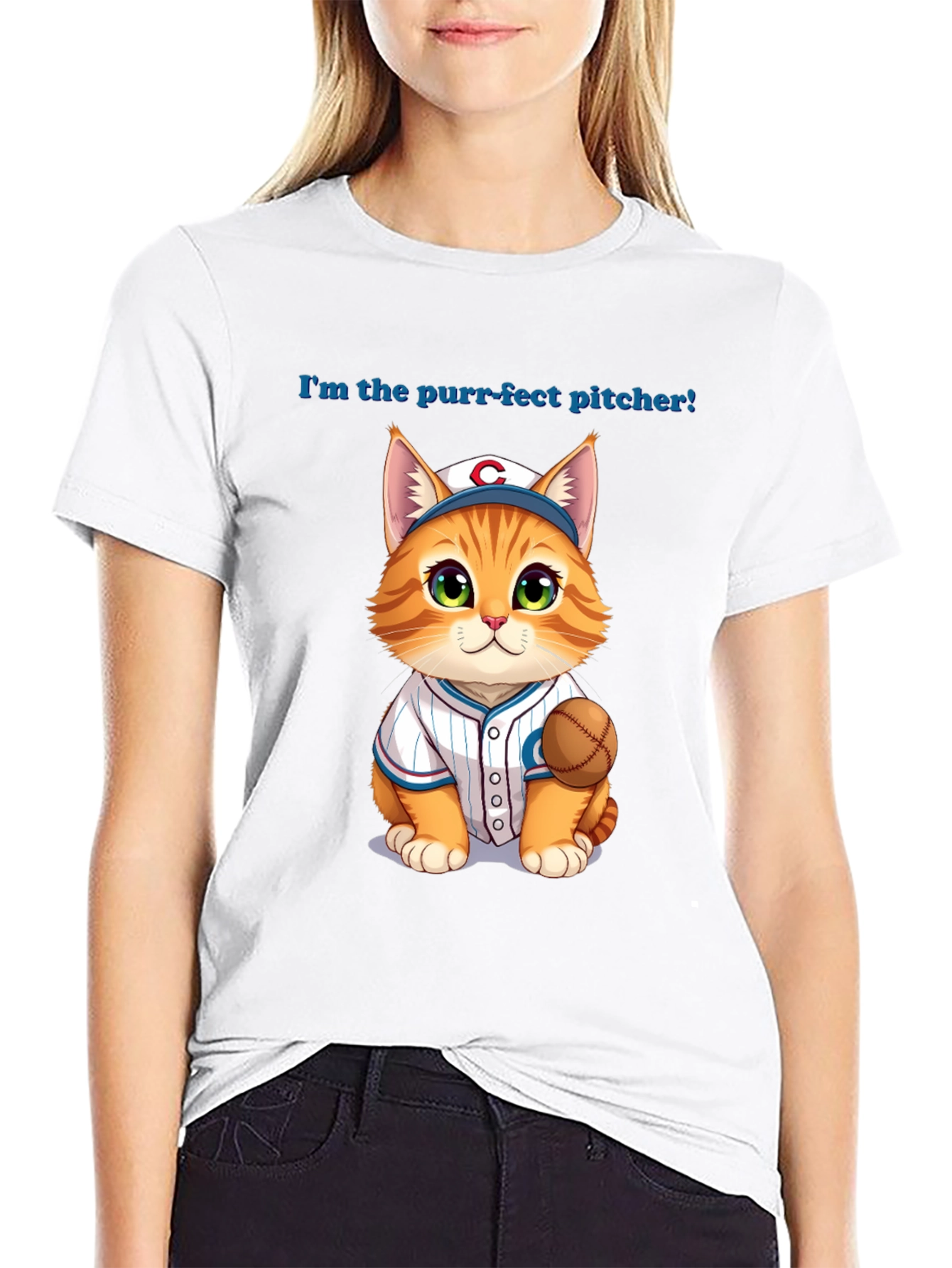 Purr-fect Pitcher Cat T-Shirt