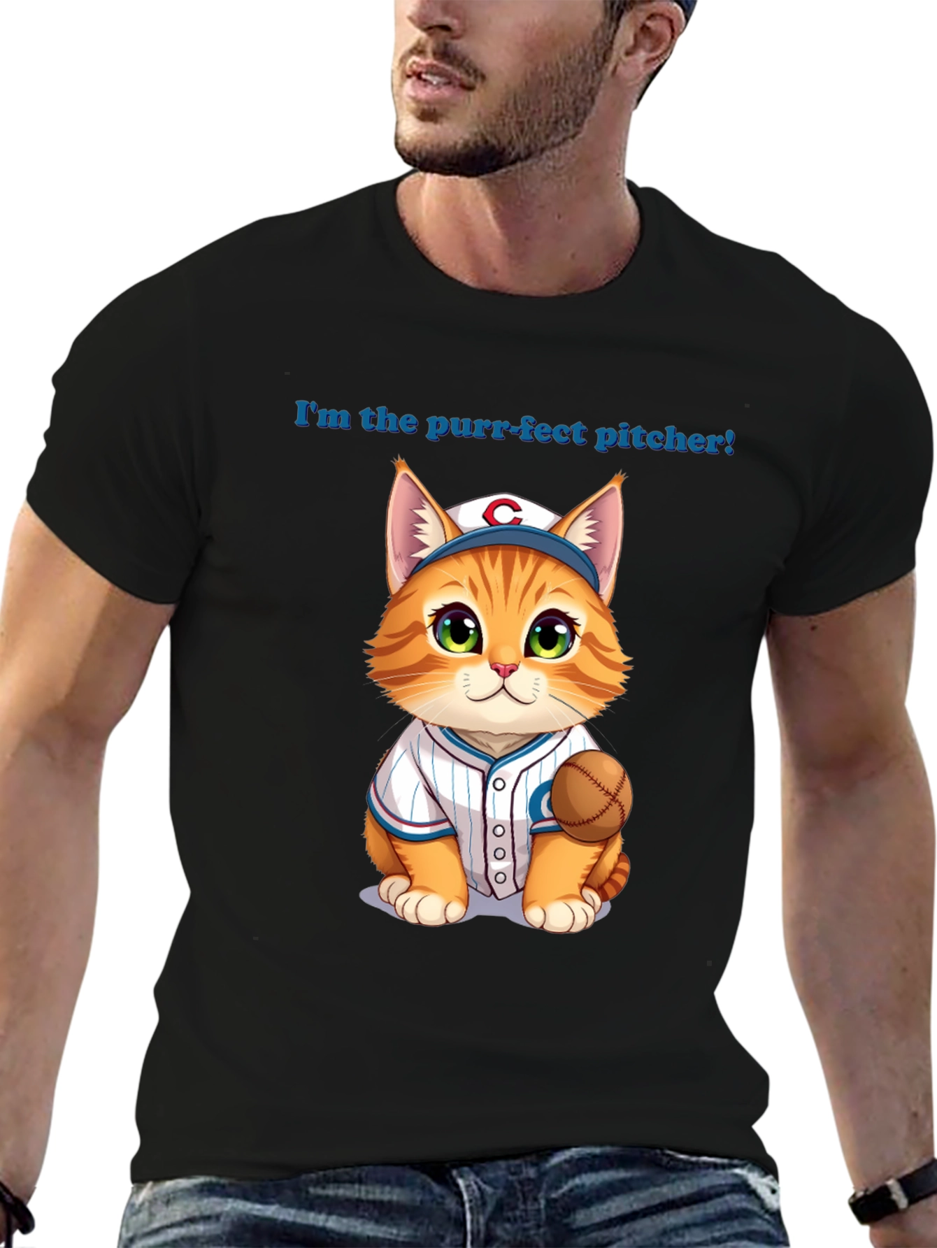 Purr-fect Pitcher Cat T-Shirt