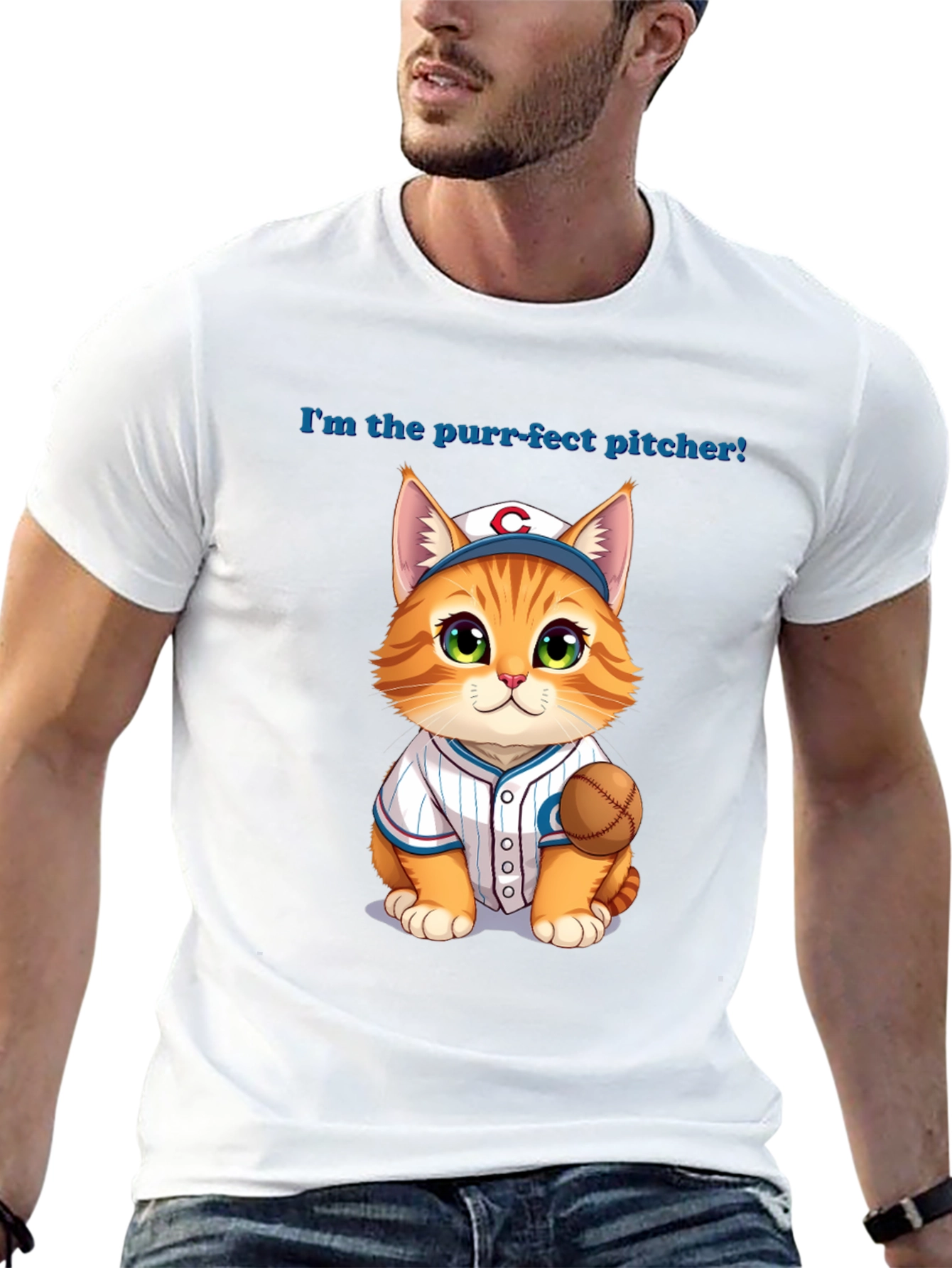 Purr-fect Pitcher Cat T-Shirt