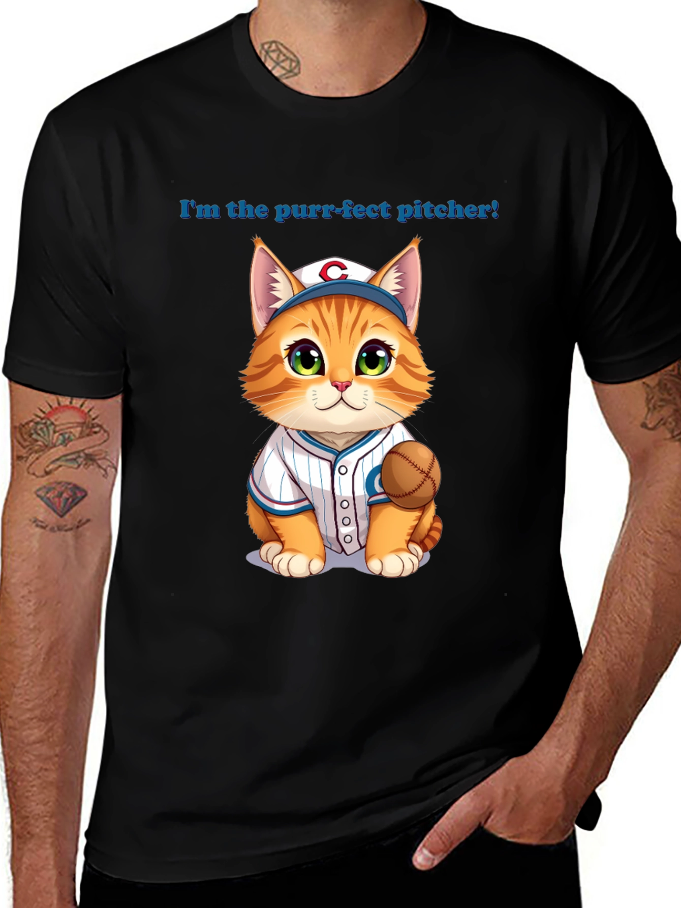 Purr-fect Pitcher Cat T-Shirt