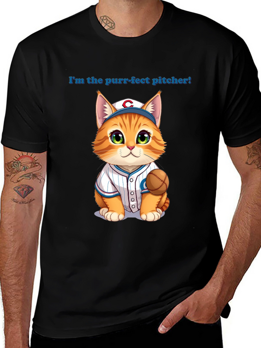 Purr-fect Pitcher Cat T-Shirt