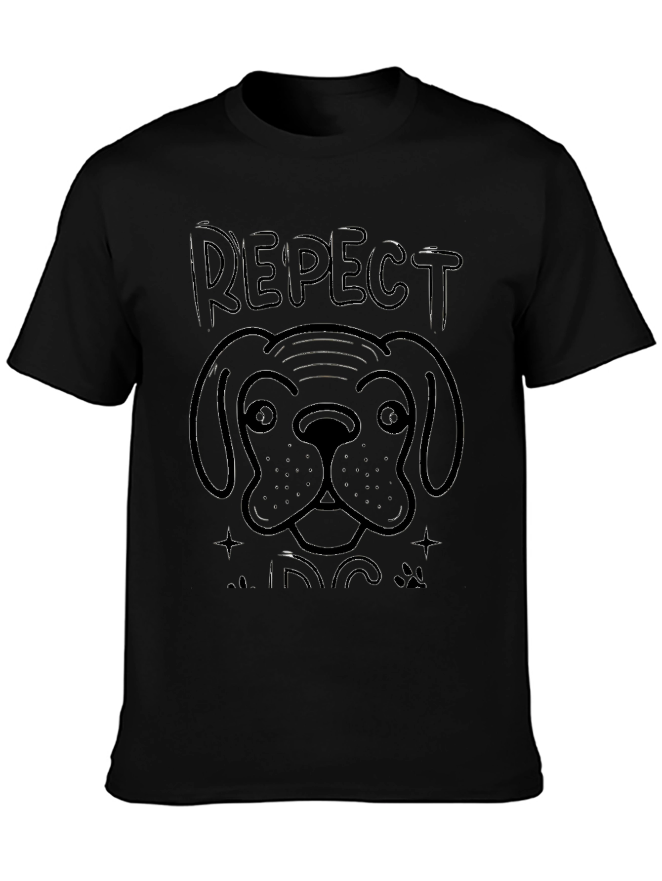 Respect Dog Graphic Tee - Mens Black T-Shirt