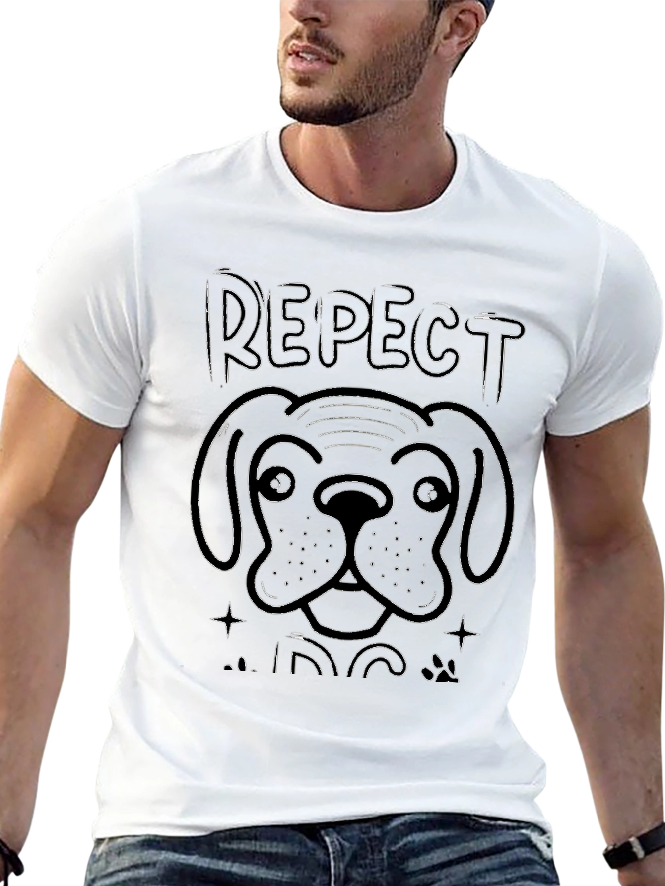 Respect Dog Graphic Tee - Mens Black T-Shirt