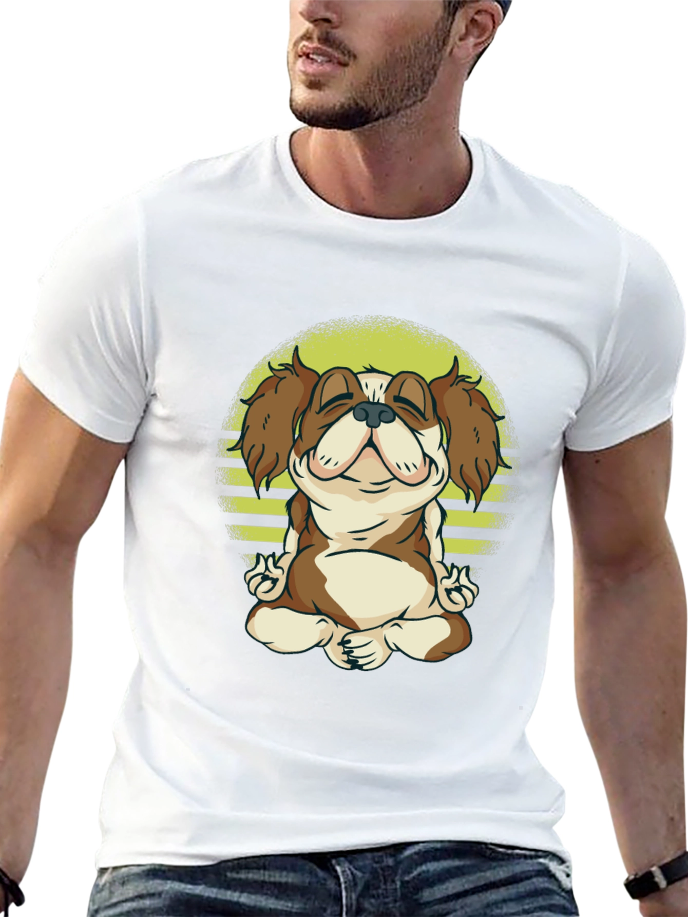 Zen Dog Tee: Meditating Canine Graphic T-Shirt