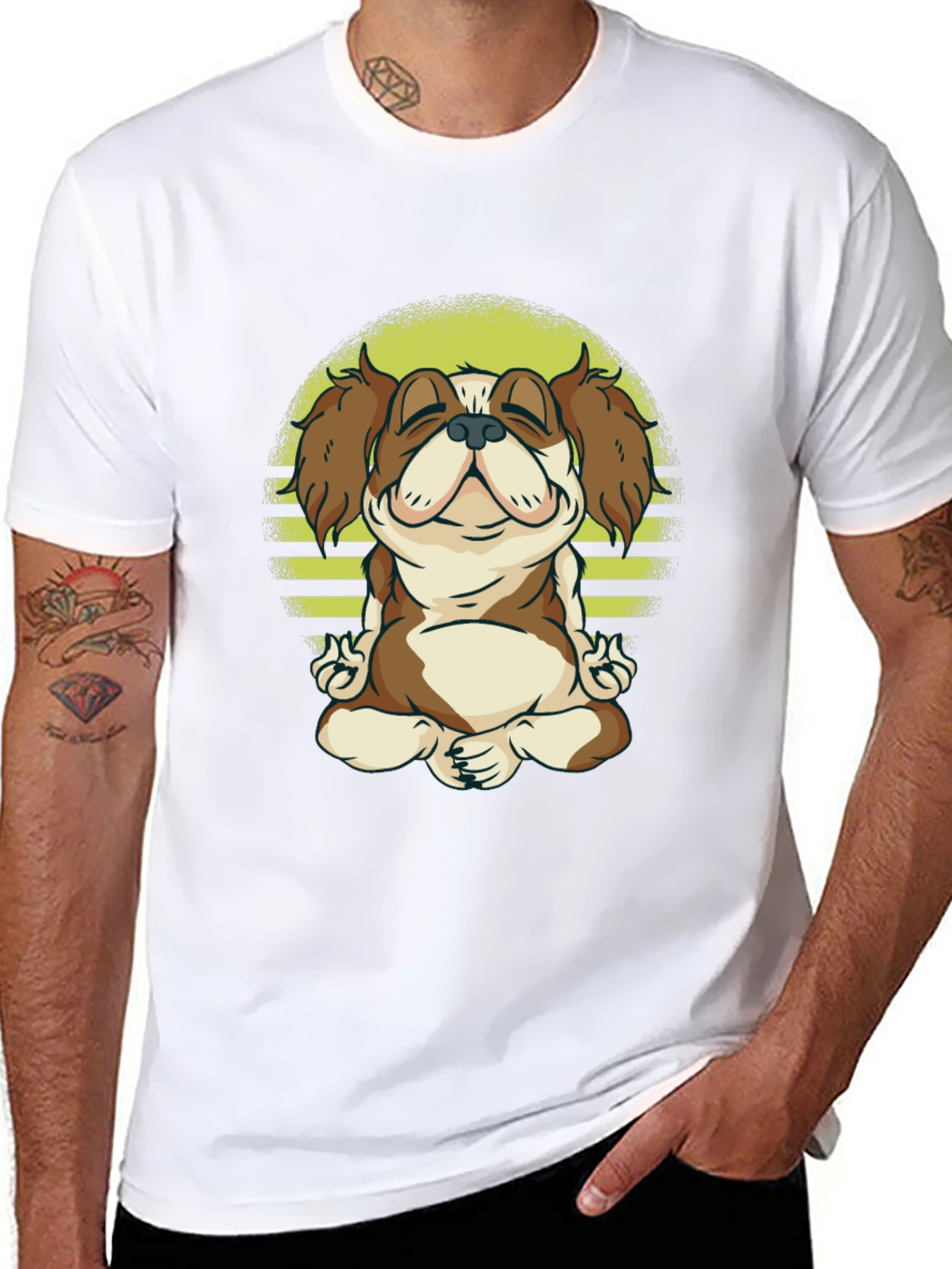 Zen Dog Tee: Meditating Canine Graphic T-Shirt