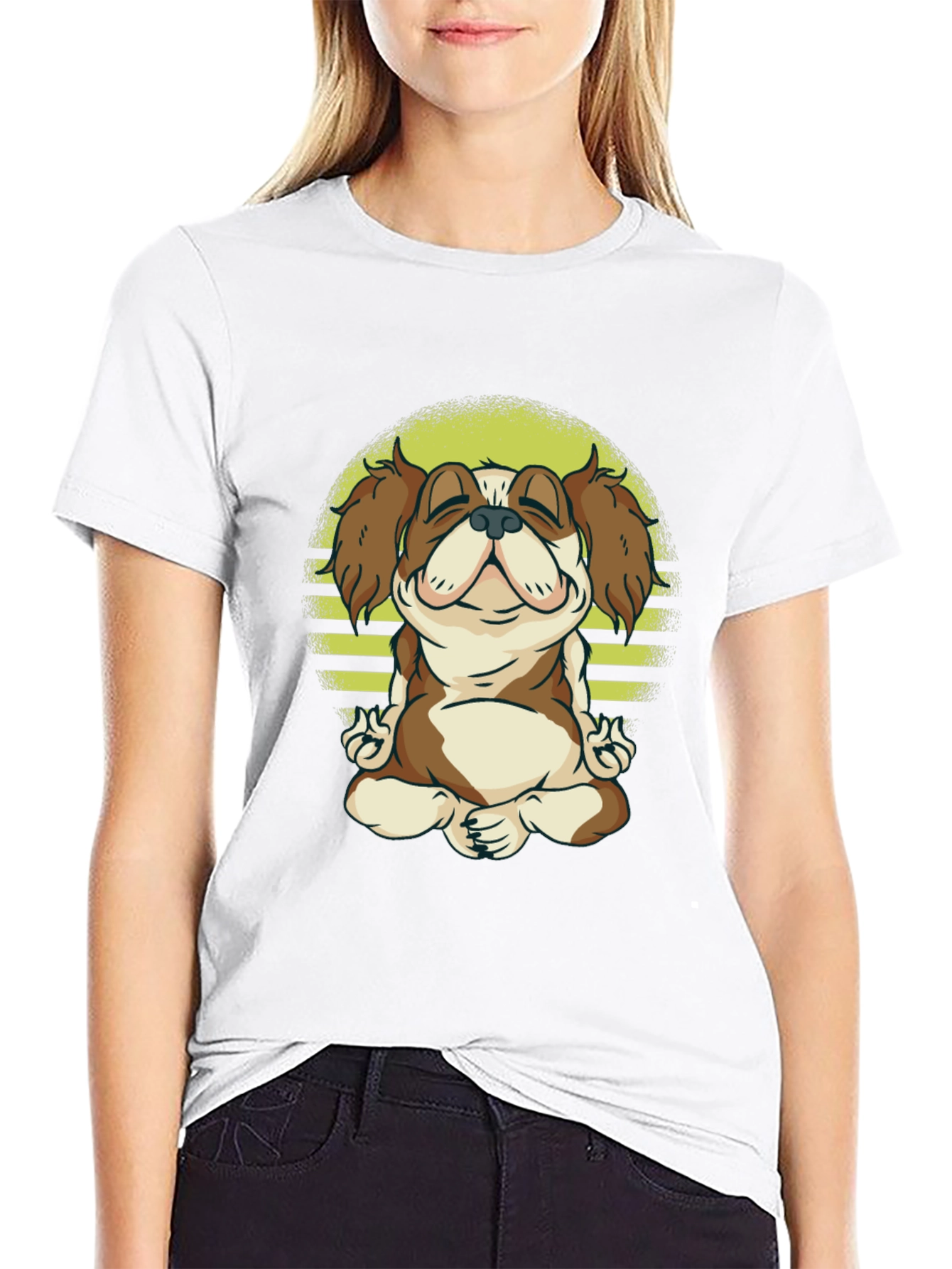 Zen Dog Tee: Meditating Canine Graphic T-Shirt