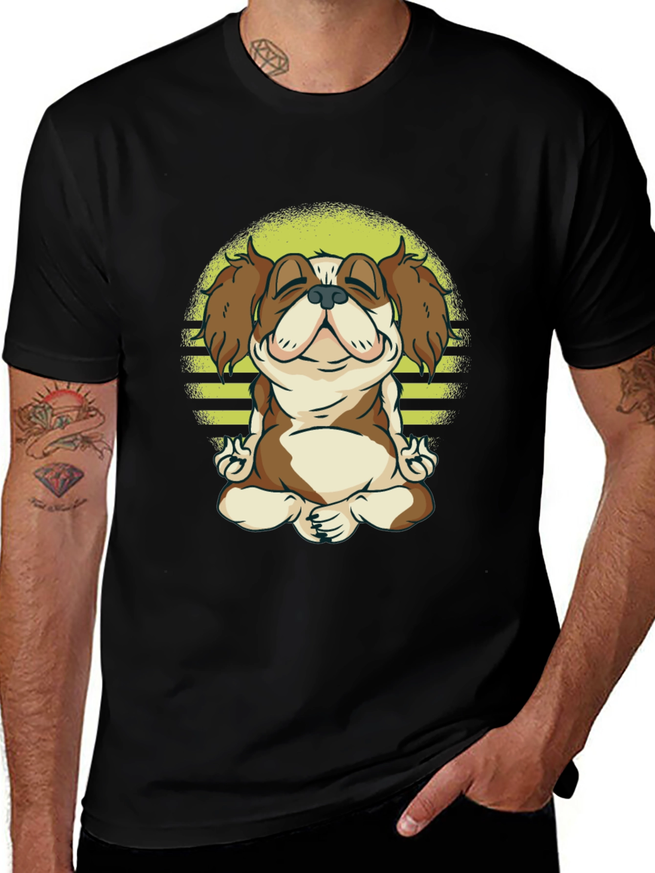 Zen Dog Tee: Meditating Canine Graphic T-Shirt