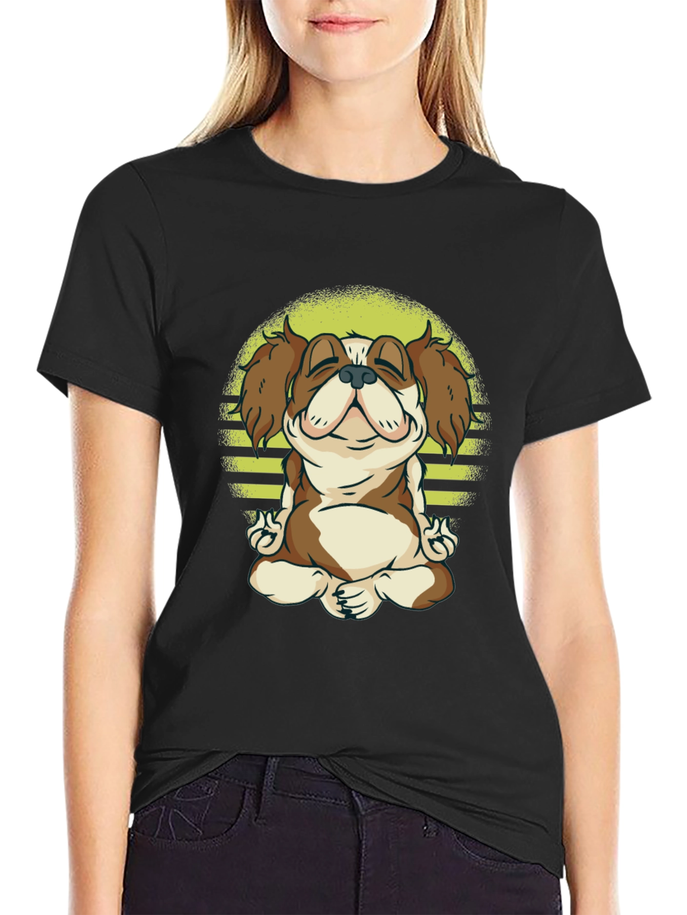 Zen Dog Tee: Meditating Canine Graphic T-Shirt