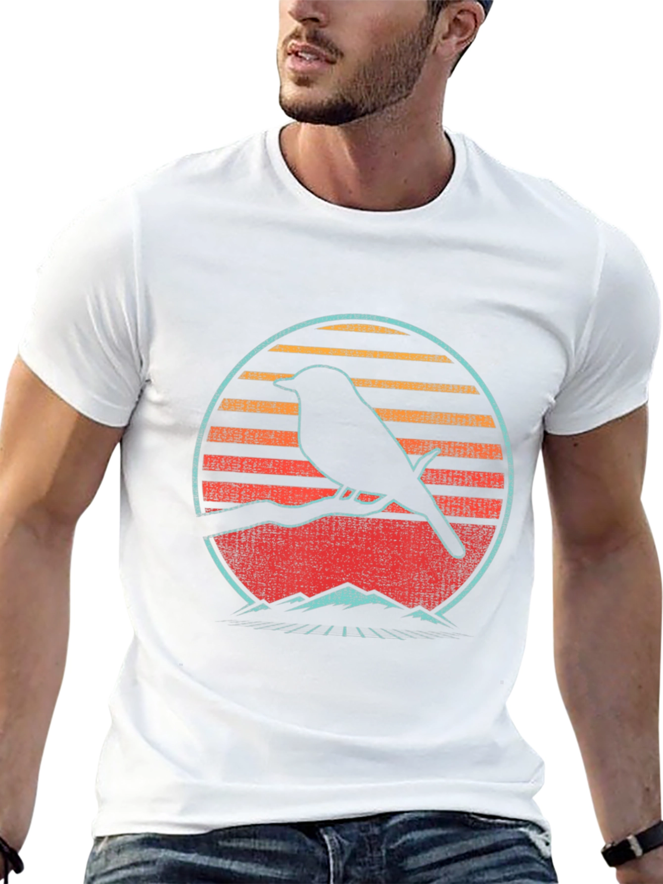 Retro Bird Silhouette Graphic Tee