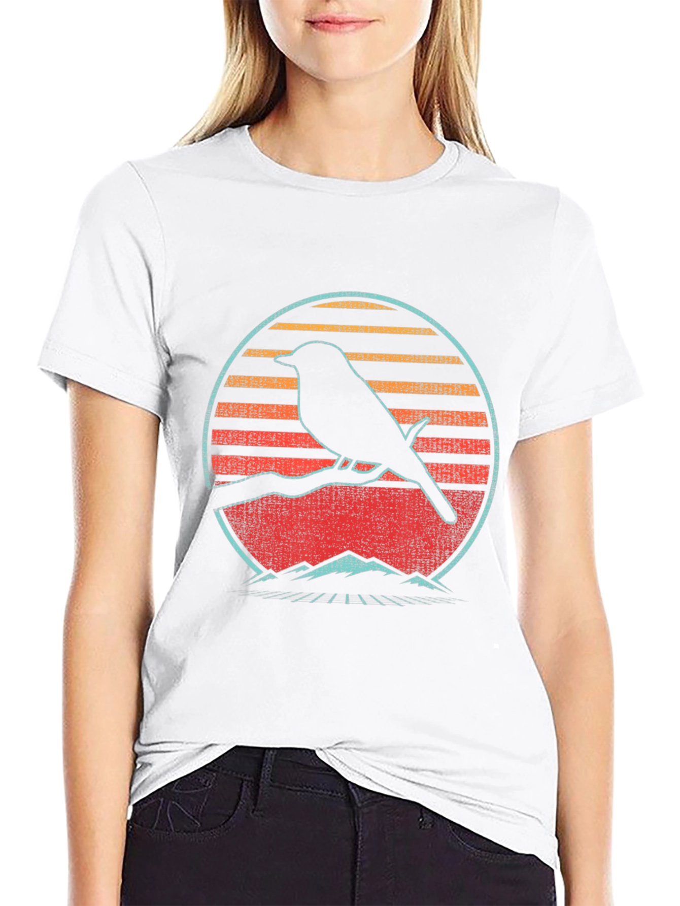 Retro Bird Silhouette Graphic Tee