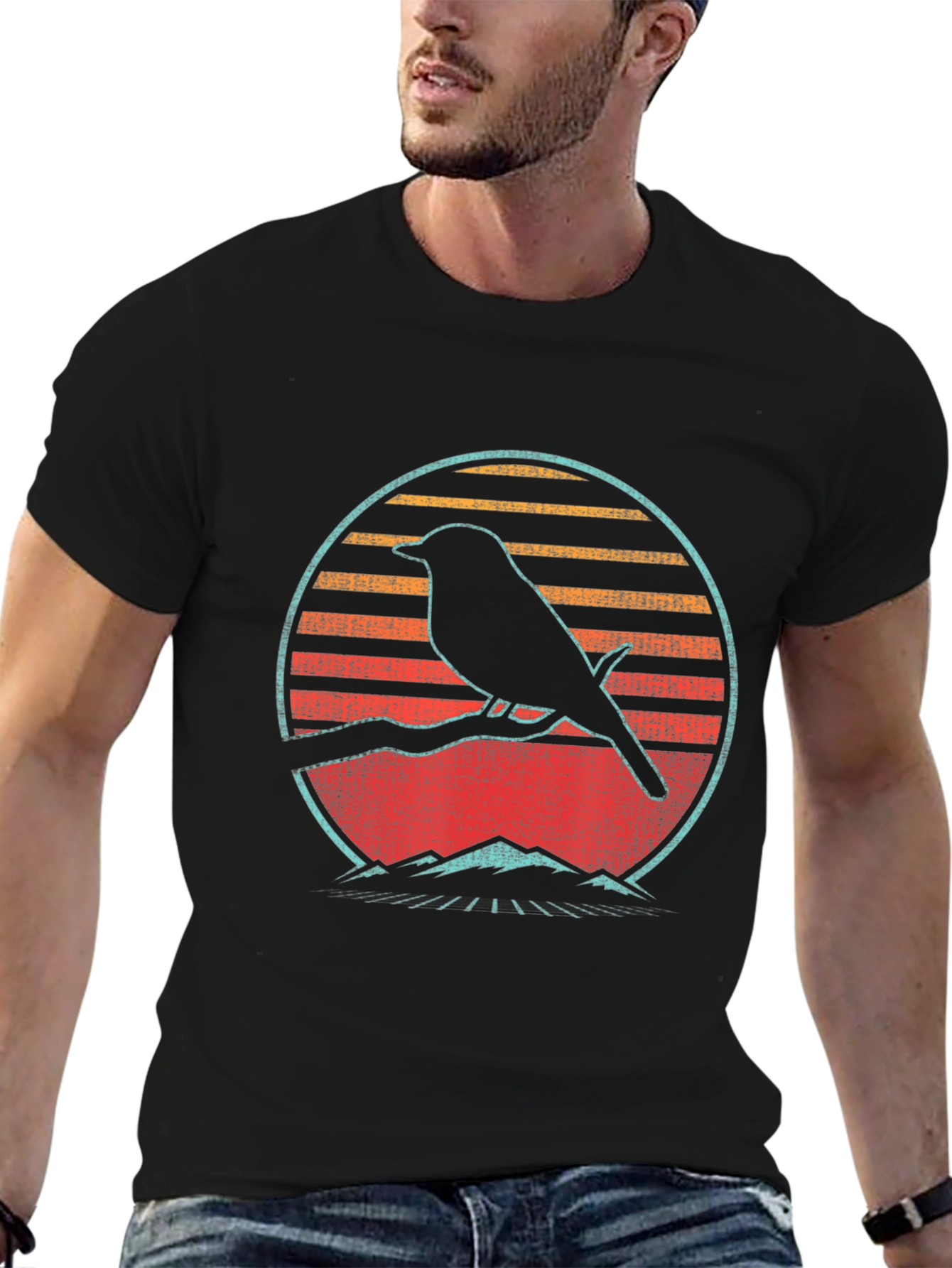 Retro Bird Silhouette Graphic Tee