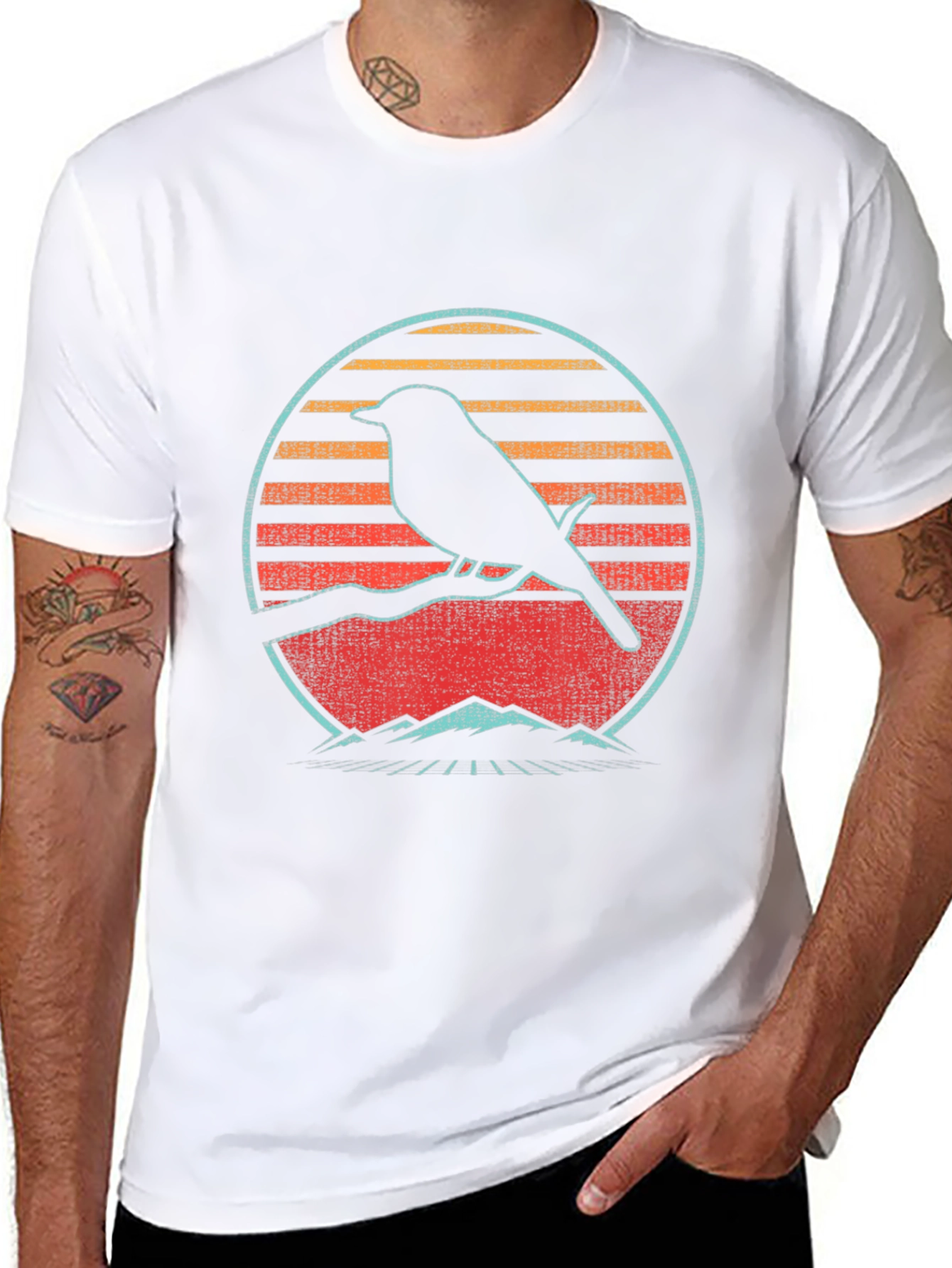 Retro Bird Silhouette Graphic Tee