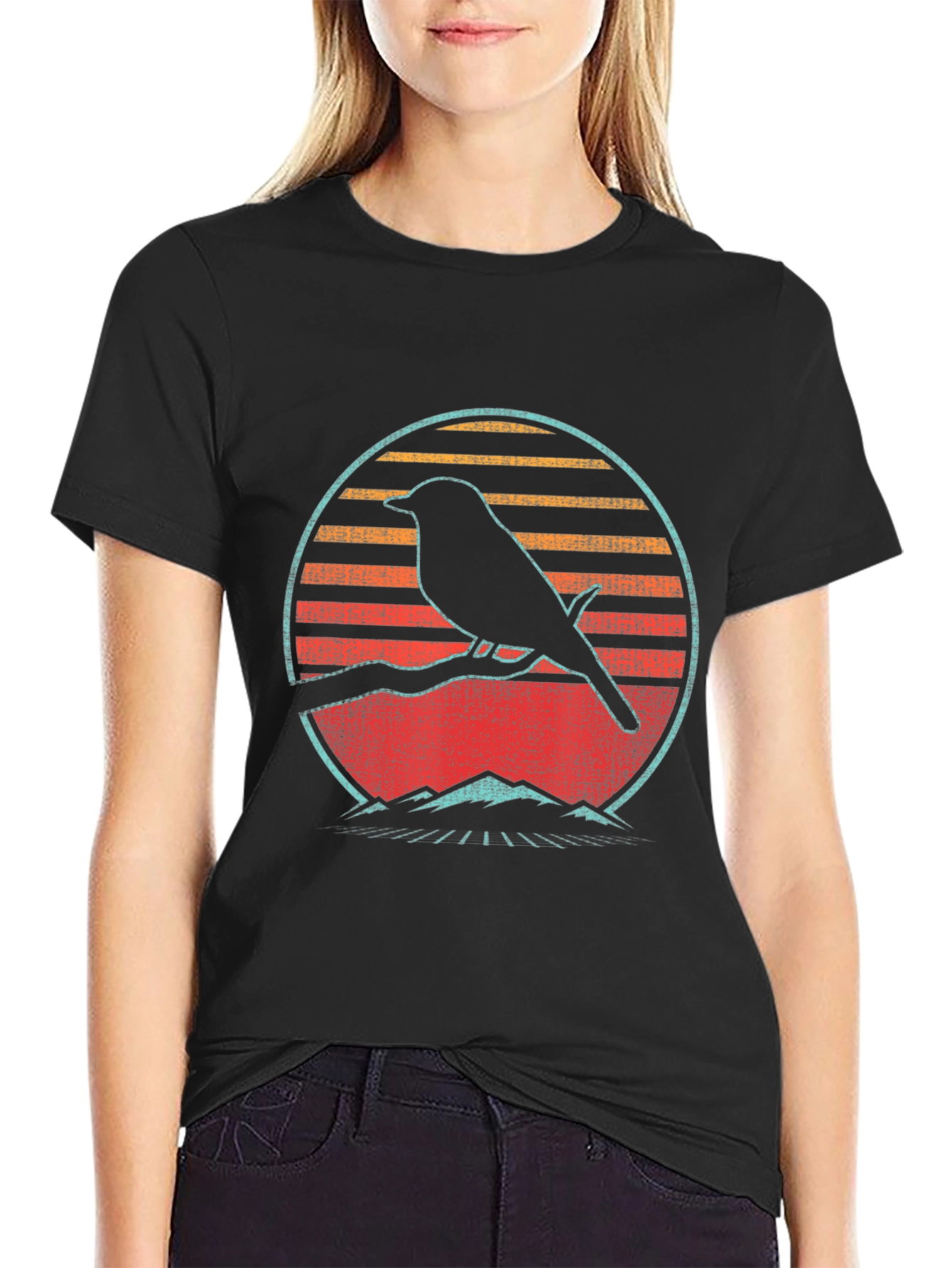 Retro Bird Silhouette Graphic Tee