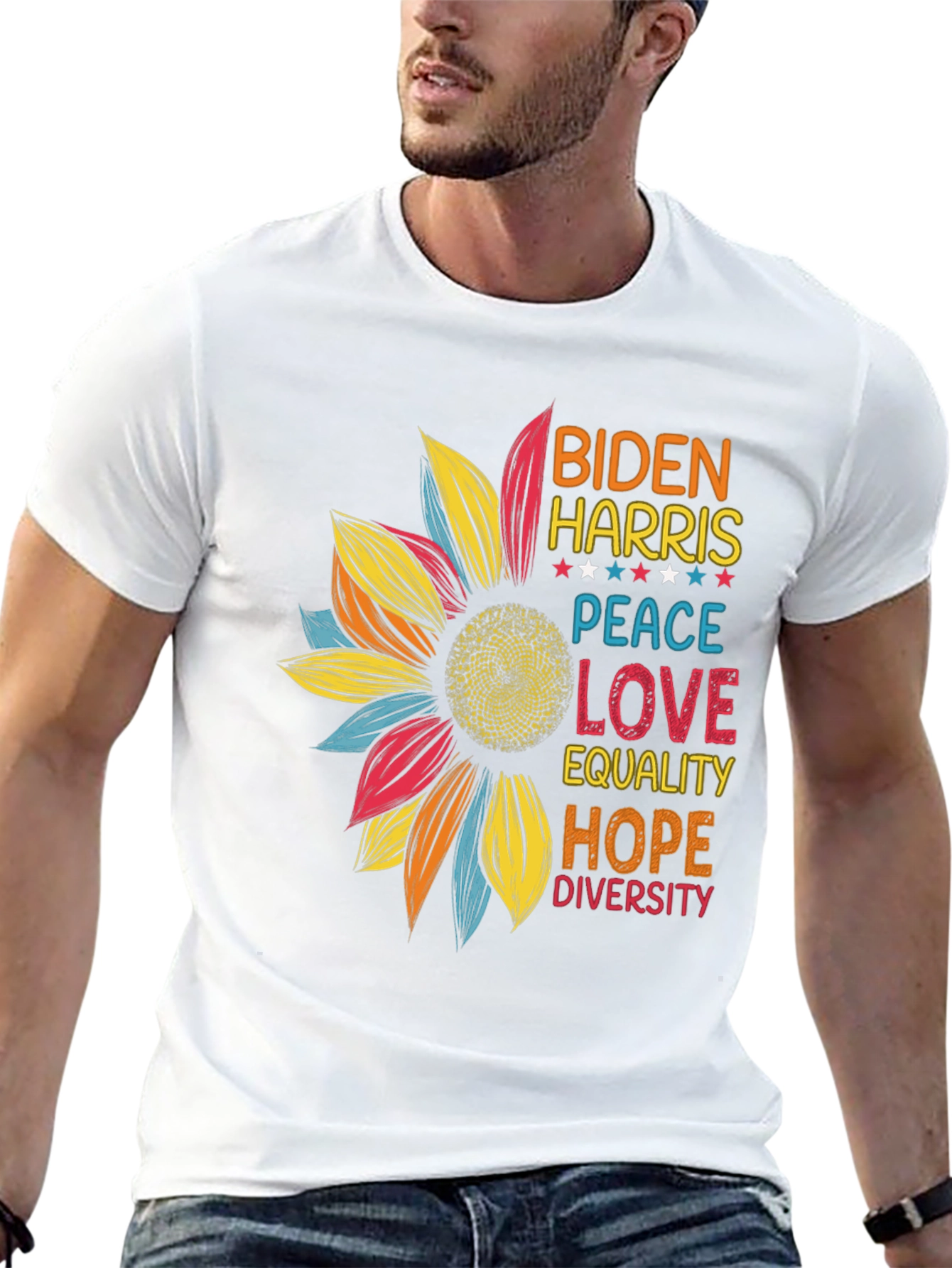 Biden Harris Peace Love Equality Graphic Tee