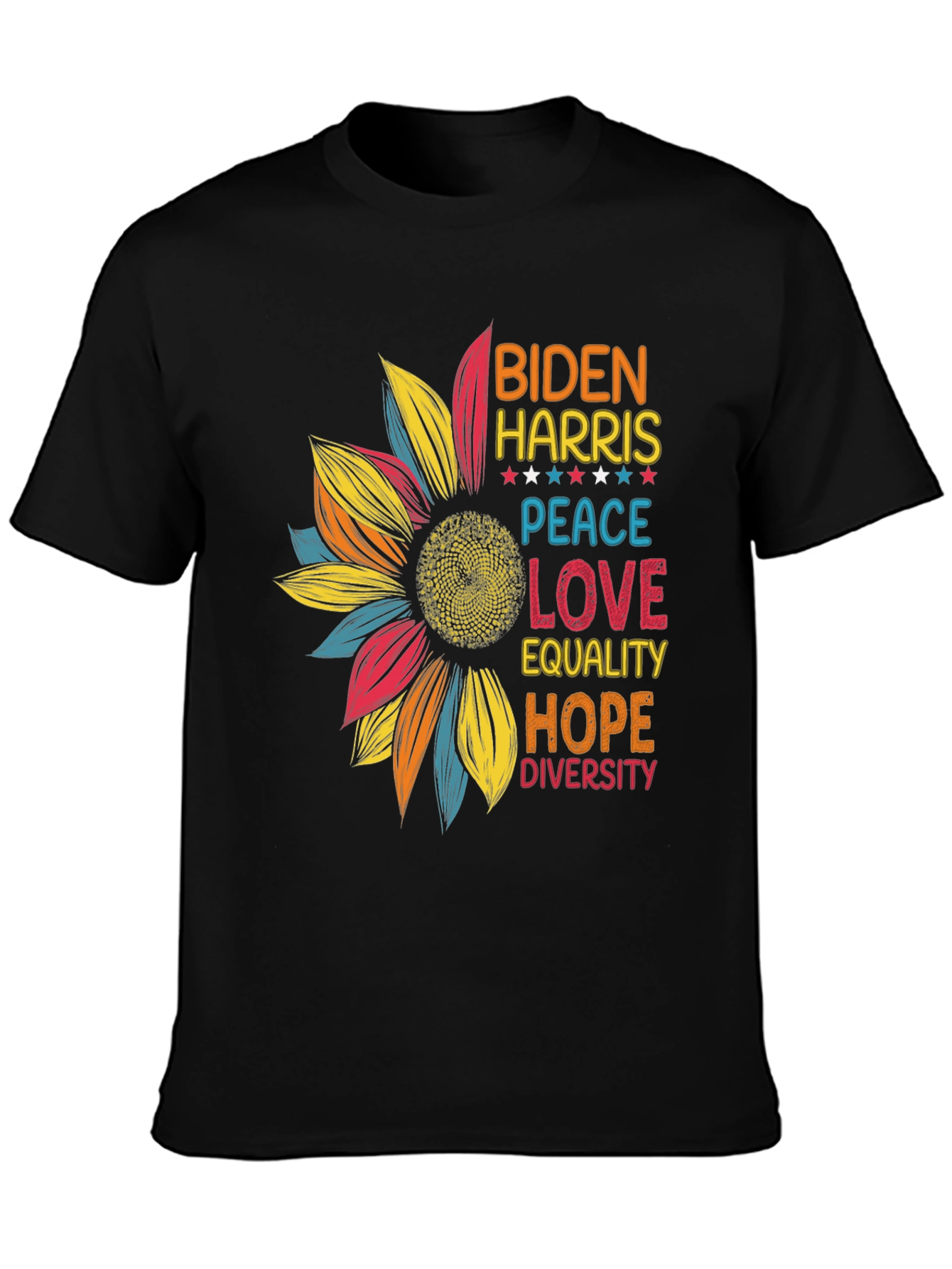 Biden Harris Peace Love Equality Graphic Tee