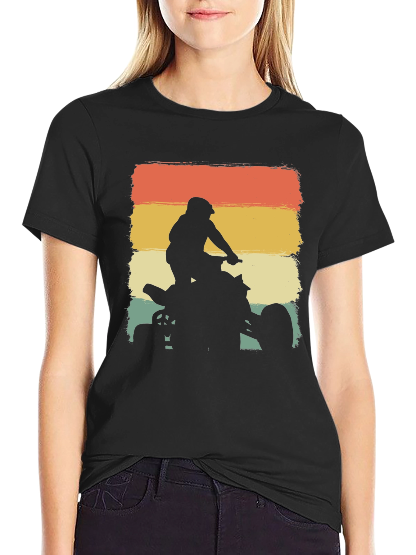 ATV Rider Silhouette Retro T-Shirt