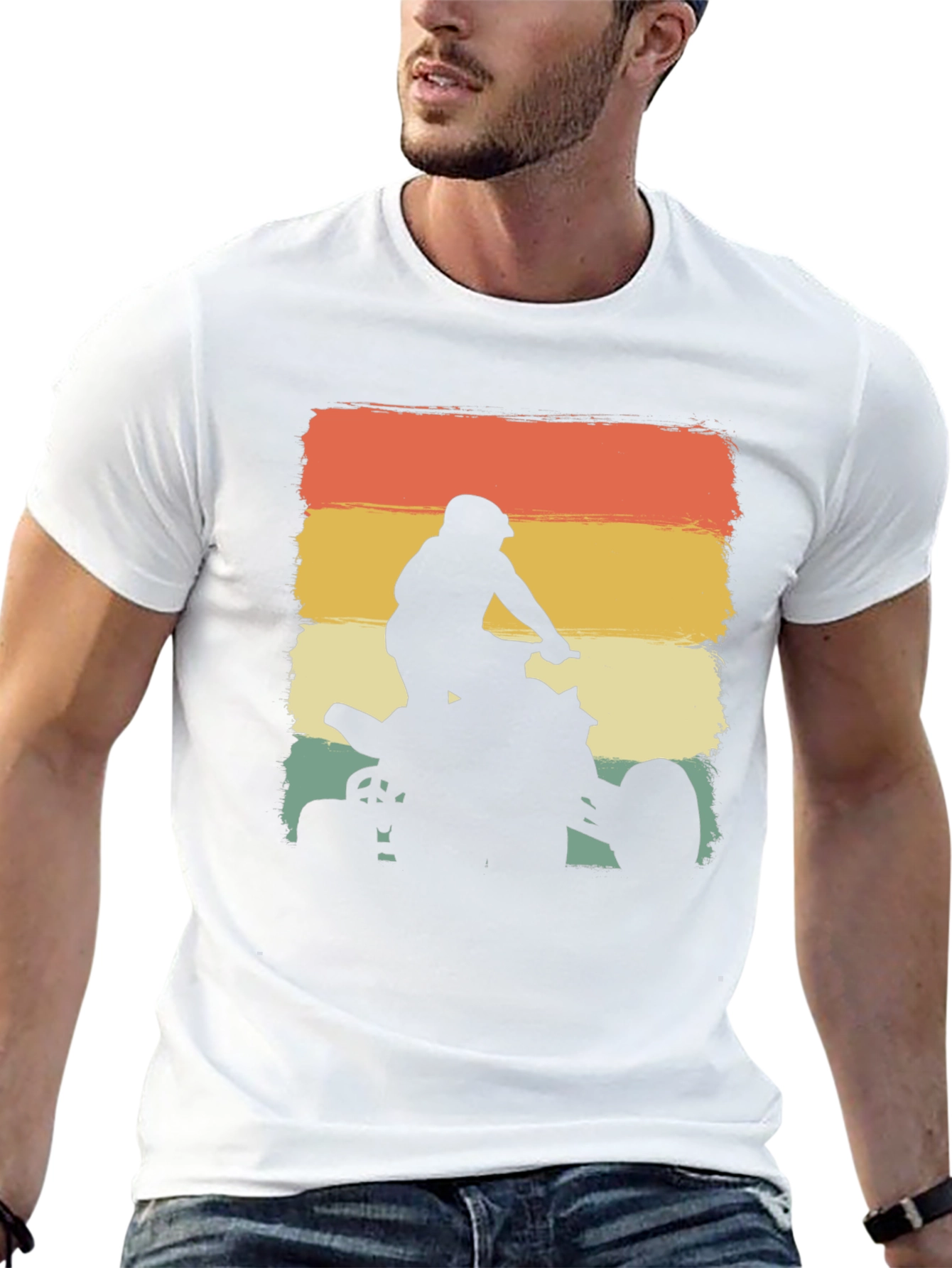 ATV Rider Silhouette Retro T-Shirt