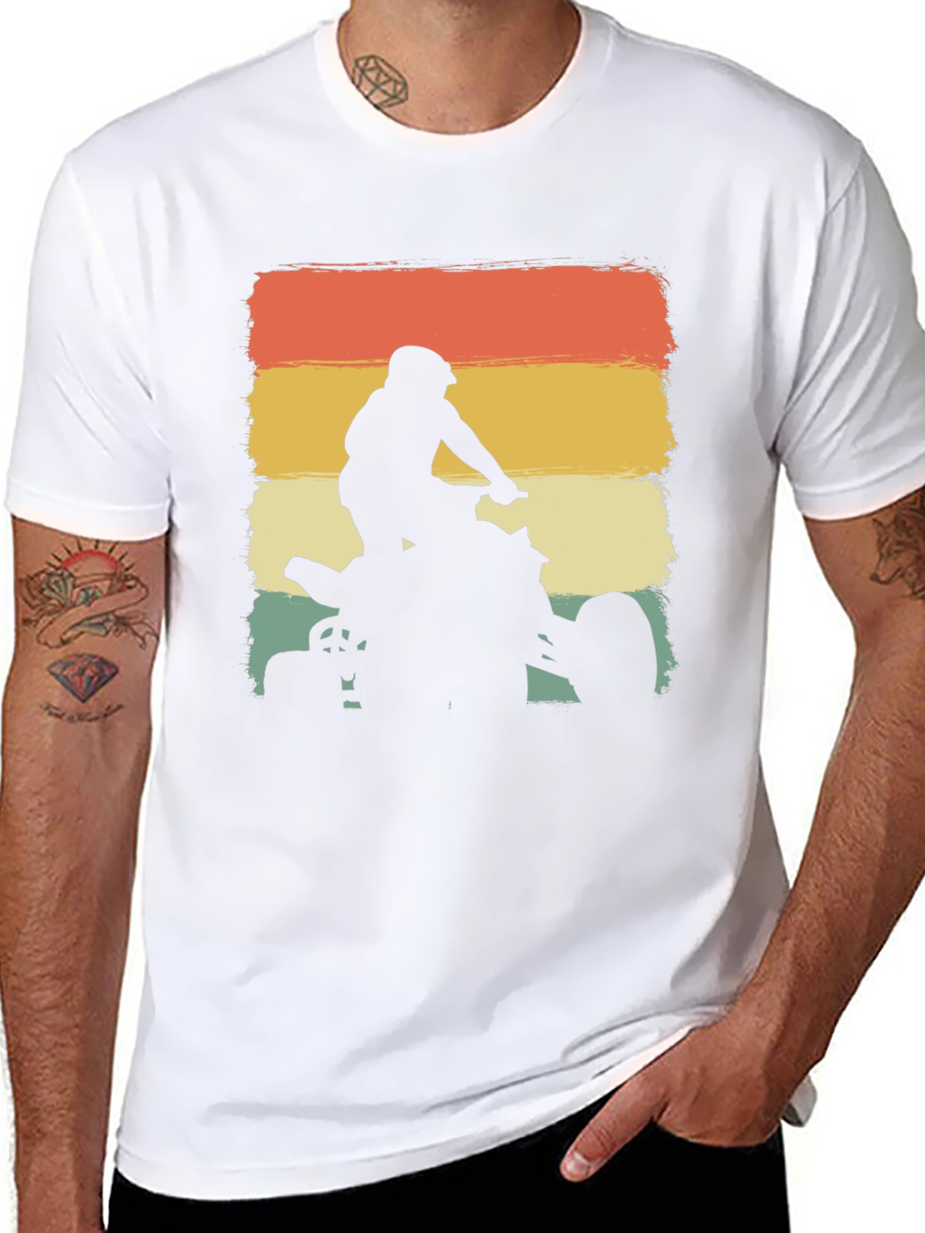 ATV Rider Silhouette Retro T-Shirt