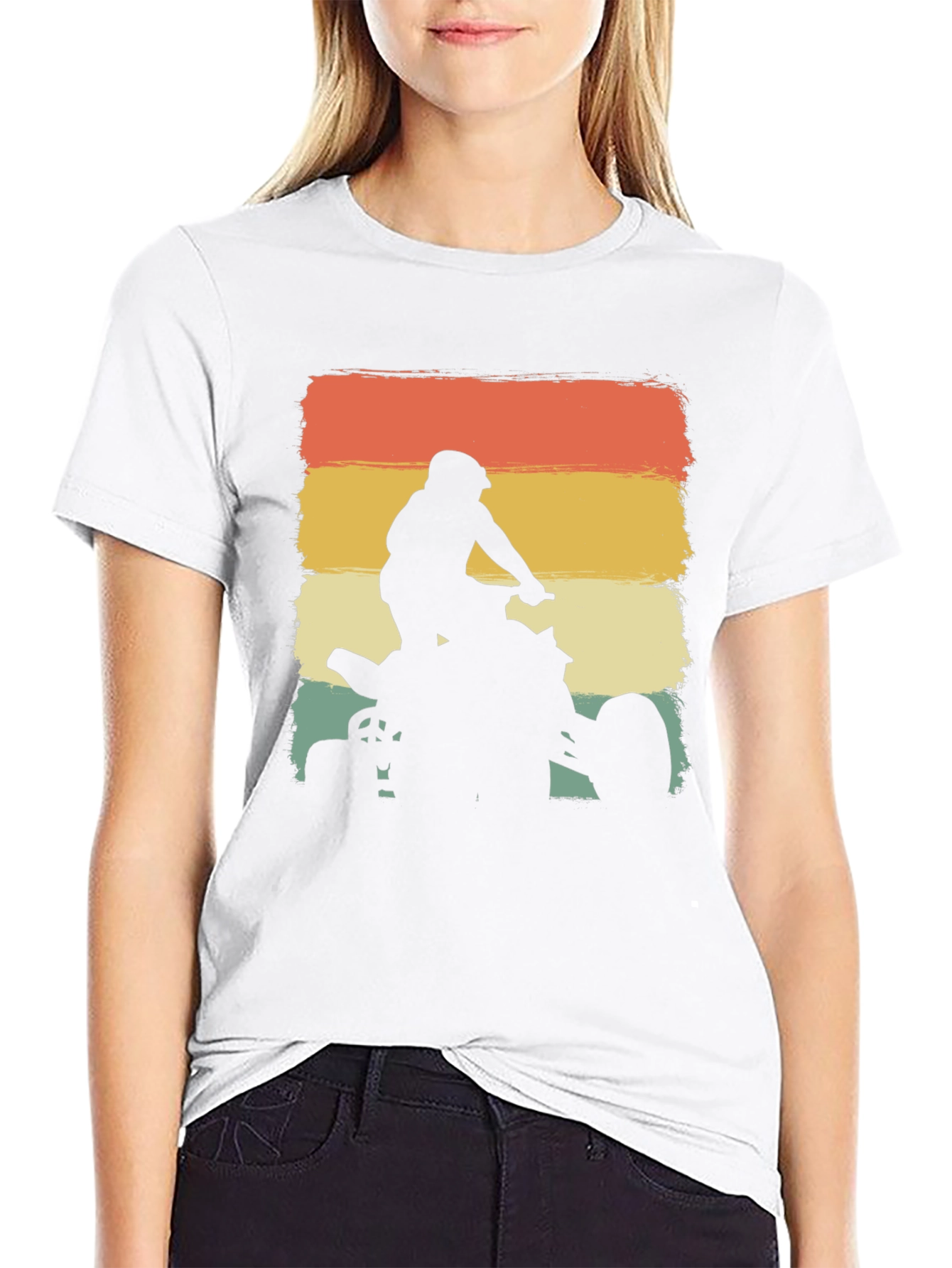ATV Rider Silhouette Retro T-Shirt