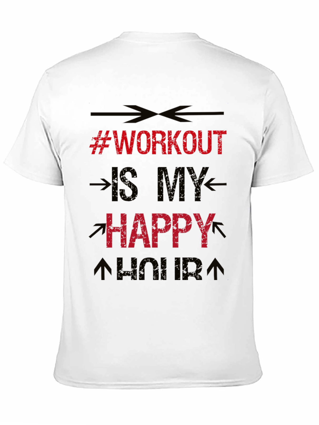 Workout is My Happy Hour Black T-Shirt