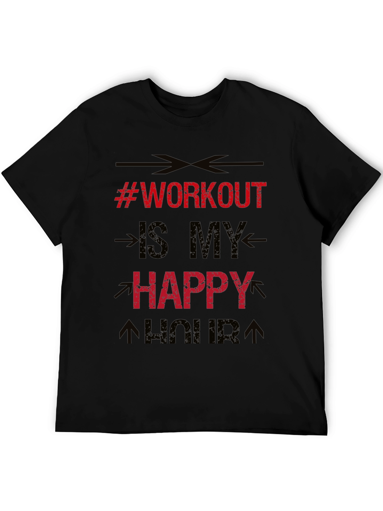 Workout is My Happy Hour Black T-Shirt