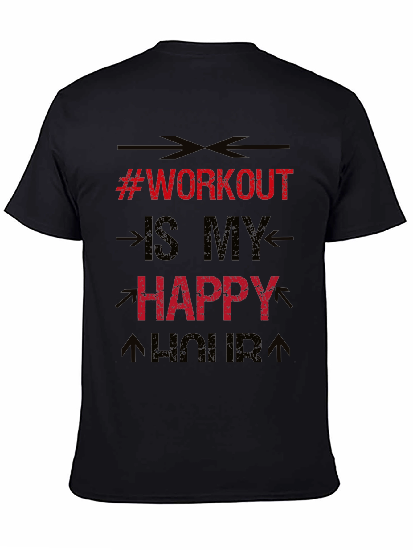 Workout is My Happy Hour Black T-Shirt