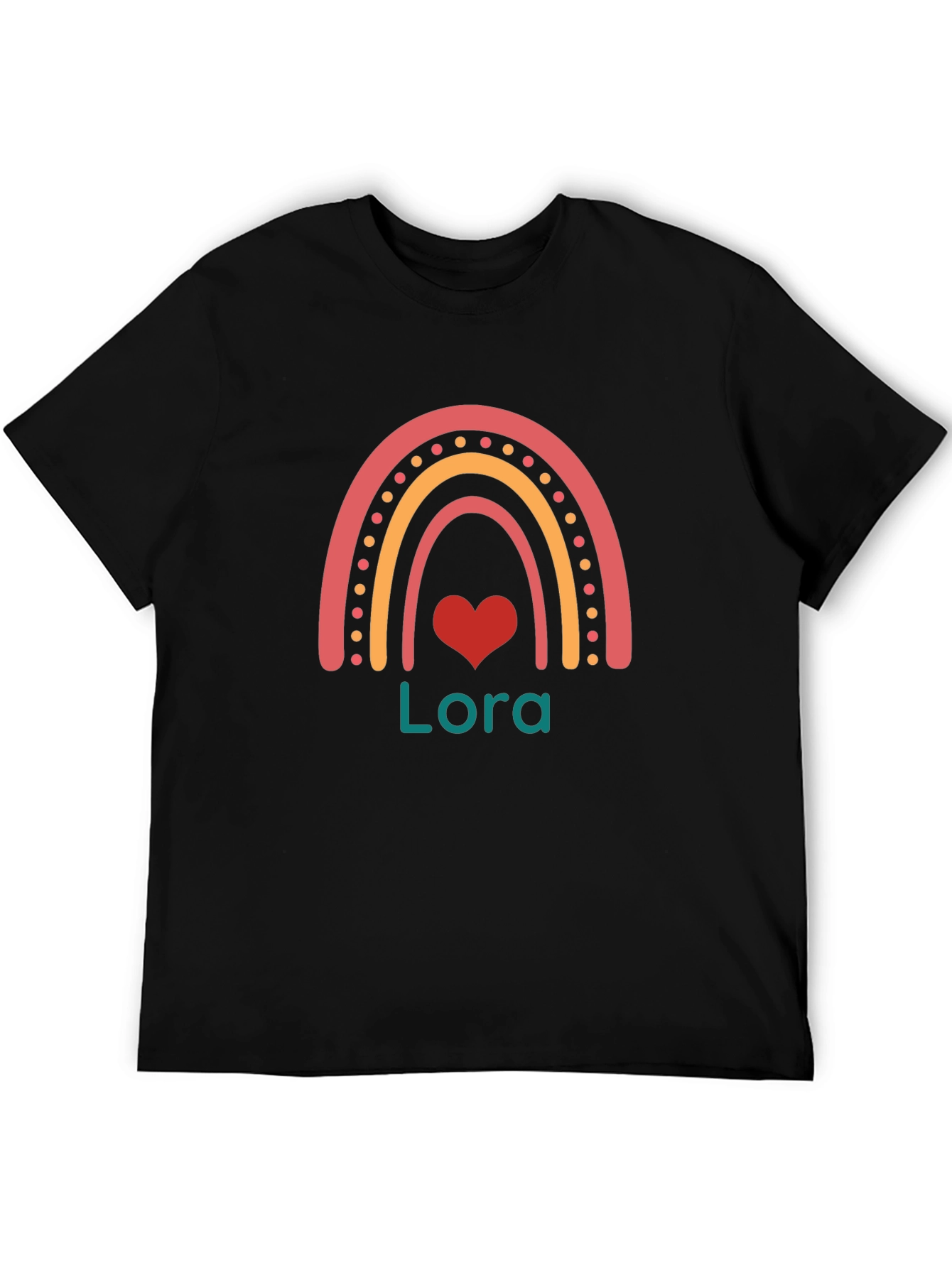 Personalized Rainbow Heart T-Shirt - Lora