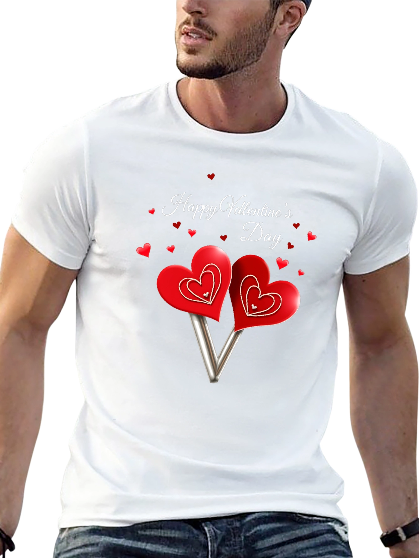 Valentines Day Heart Lollipop Graphic Tee
