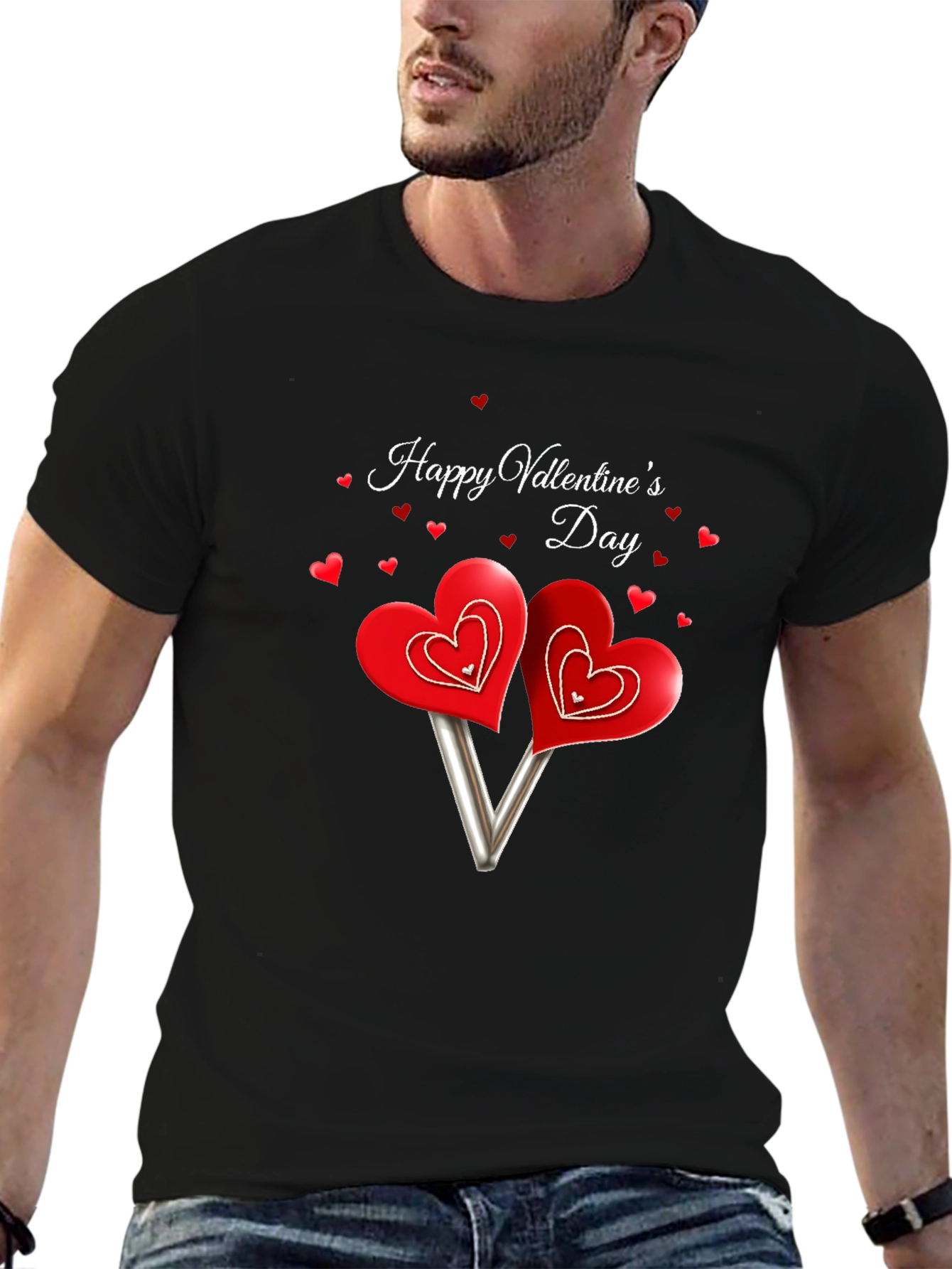 Valentines Day Heart Lollipop Graphic Tee