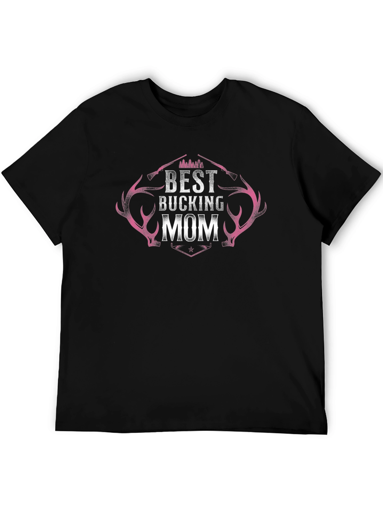 Best Bucking Mom Black T-Shirt