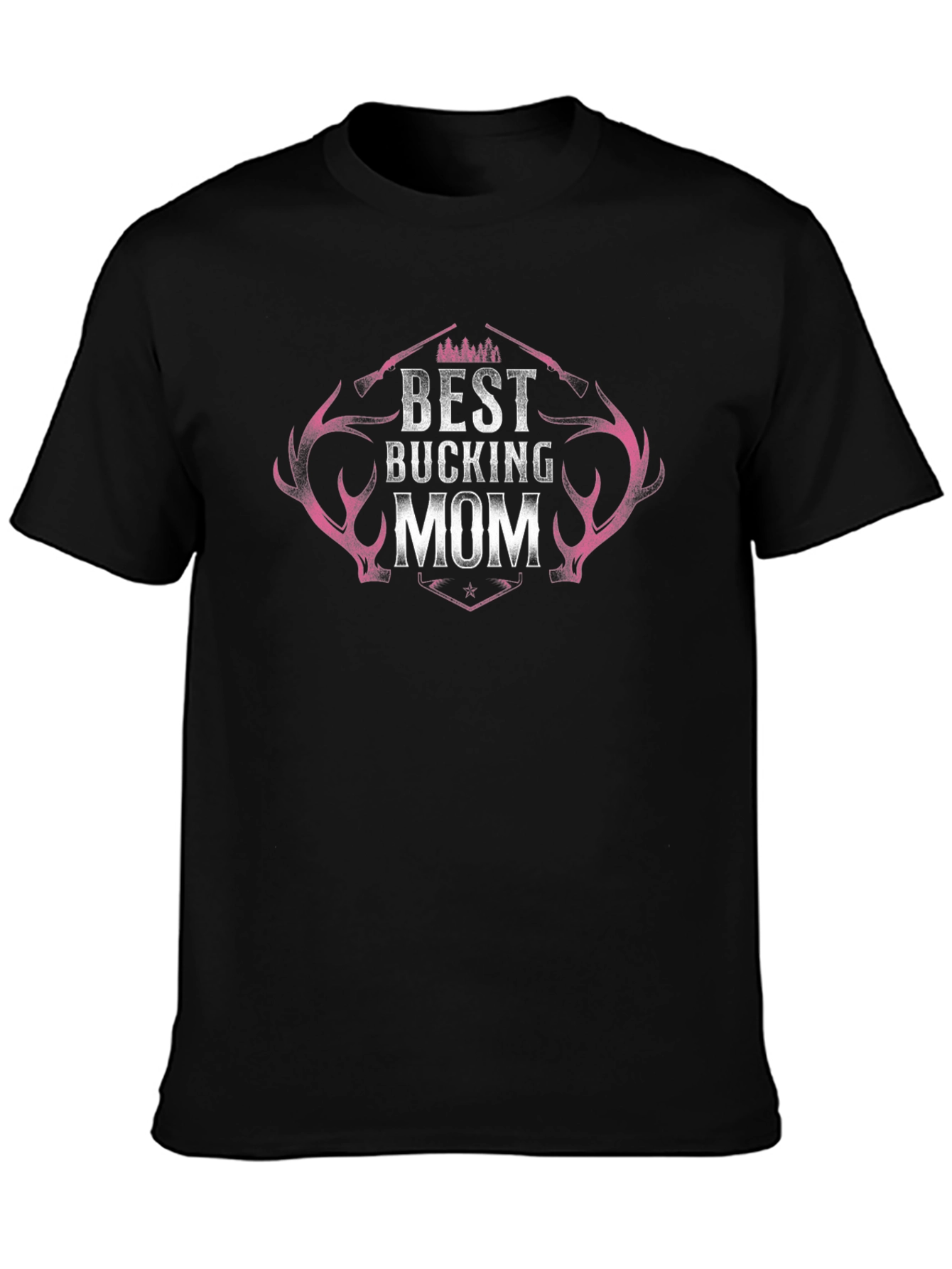 Best Bucking Mom Black T-Shirt