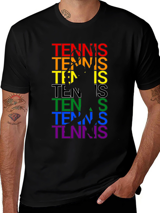 Rainbow Tennis Silhouette T-Shirt