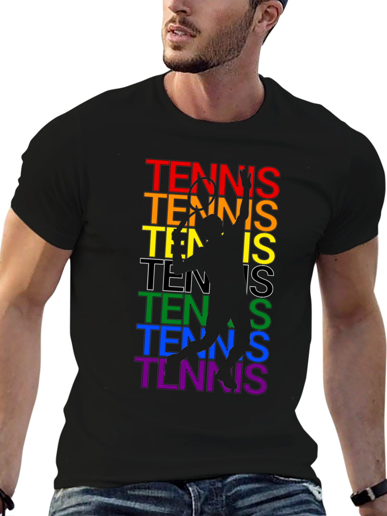 Rainbow Tennis Silhouette T-Shirt