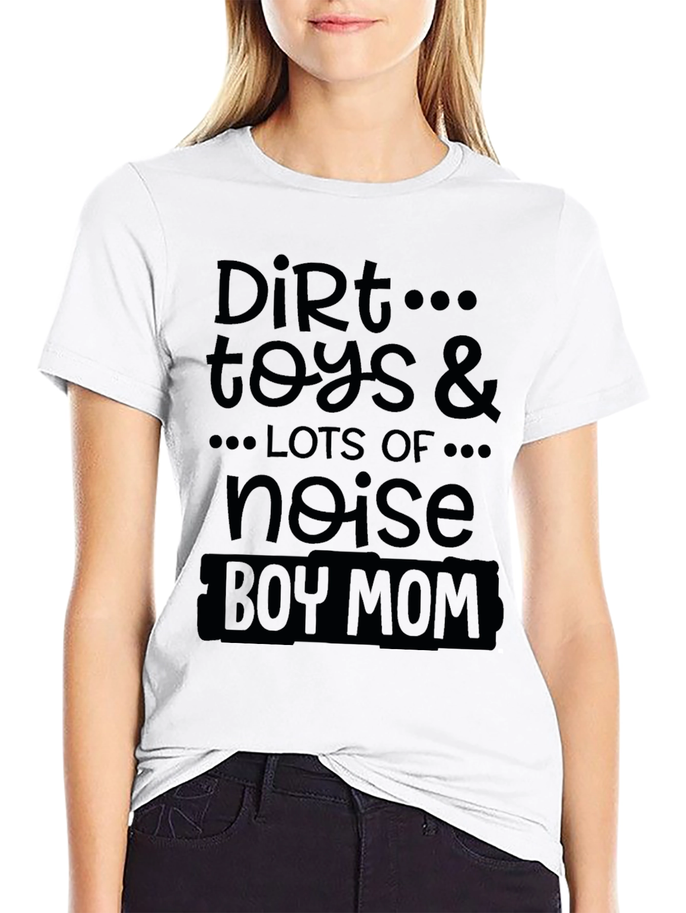 Dirt Toys & Noise Boy Mom Black Graphic T-Shirt