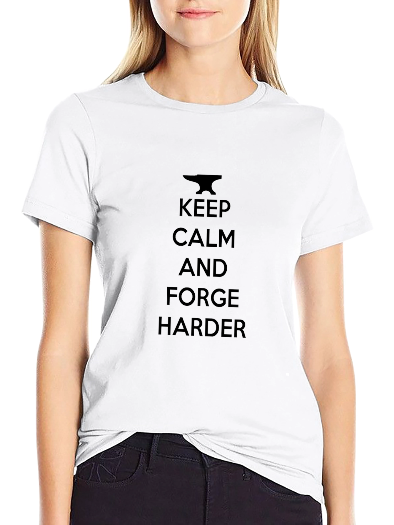 Keep Calm and Forge Harder Black T-Shirt