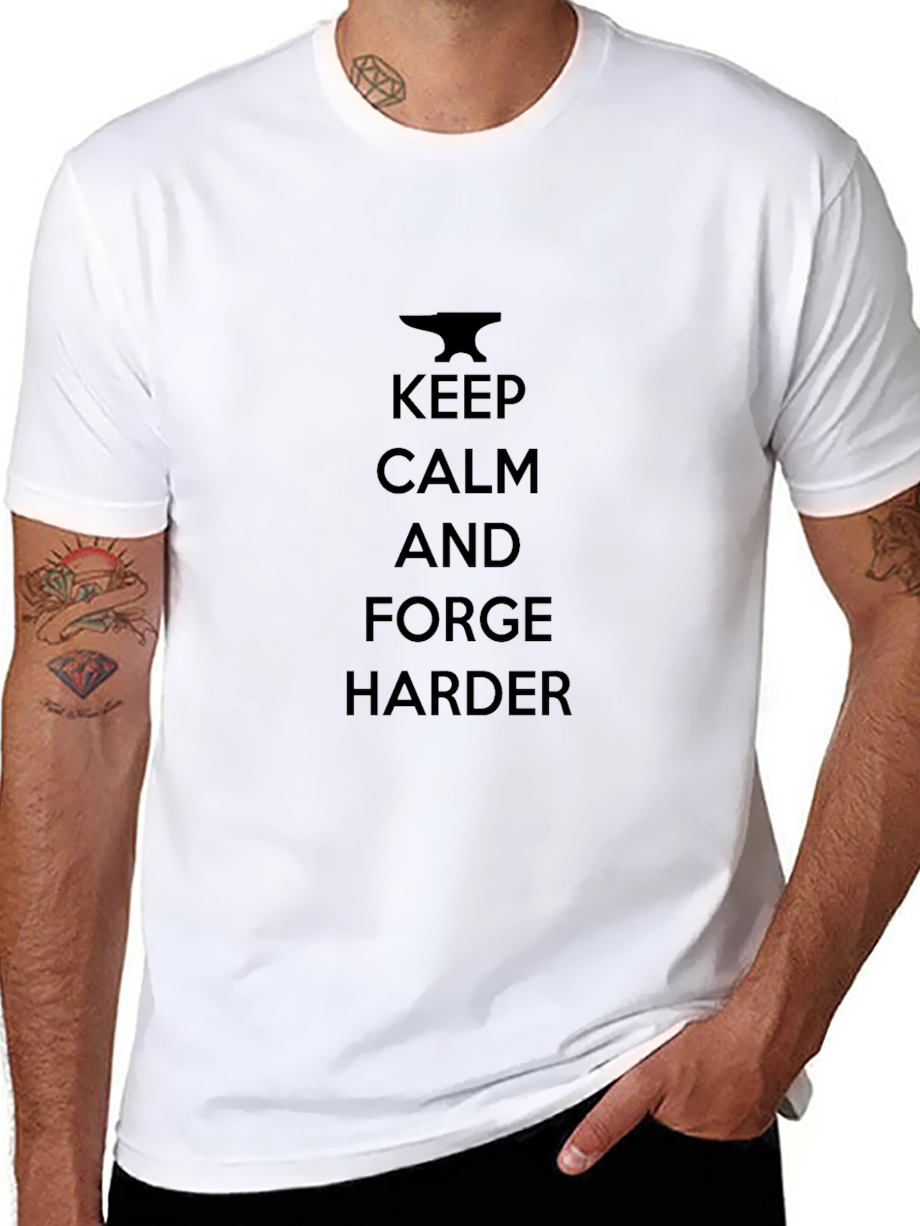 Keep Calm and Forge Harder Black T-Shirt