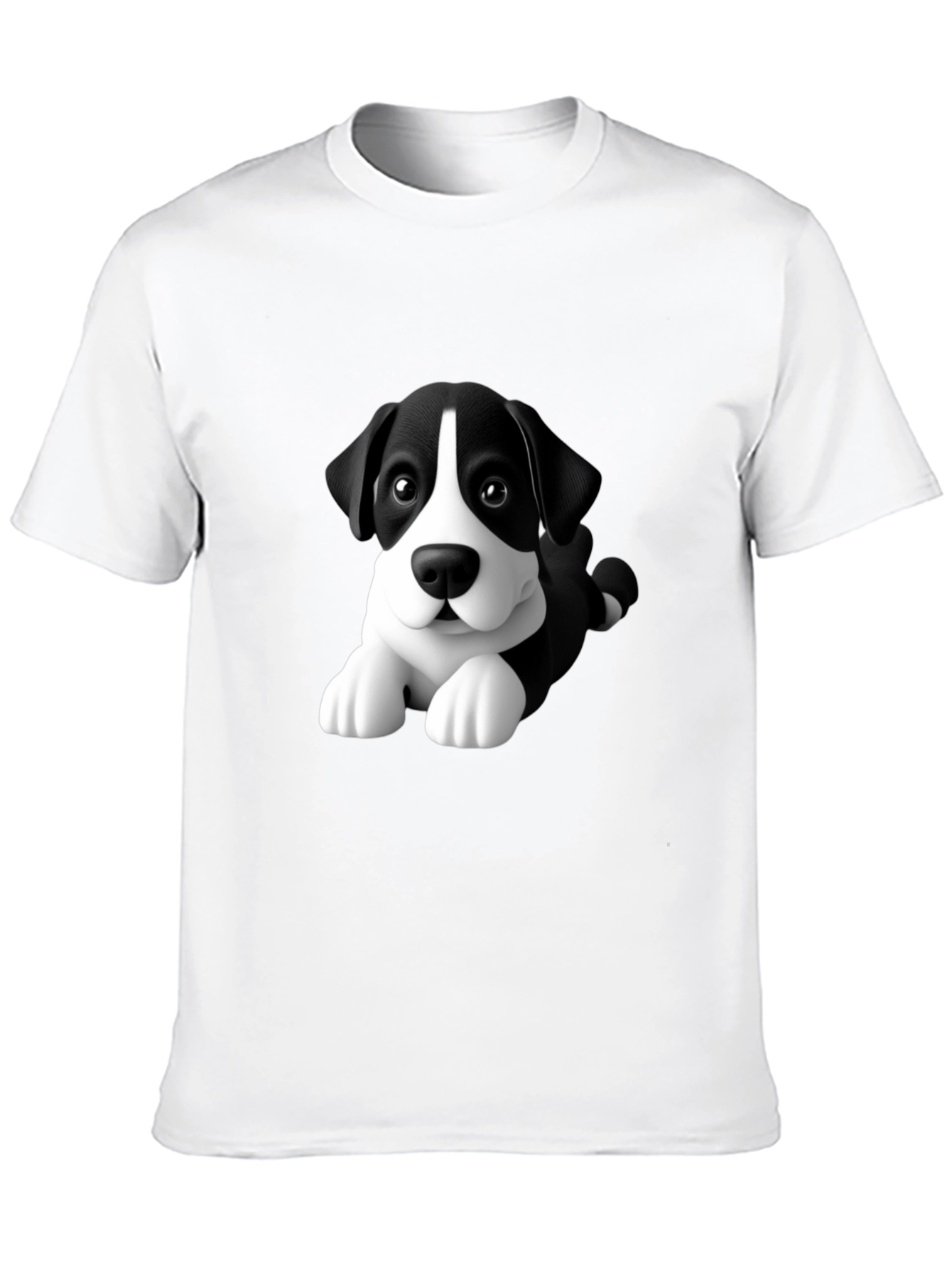 Cartoon Dog Graphic Tee - Mens Black T-Shirt