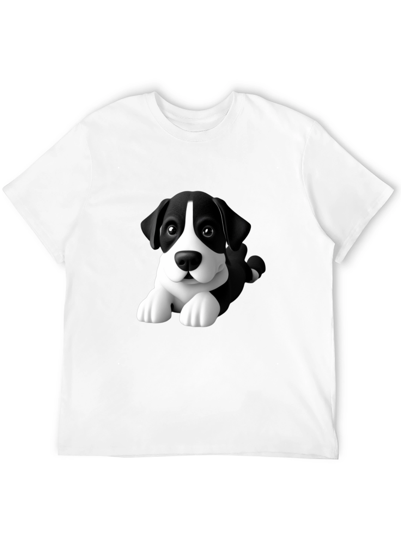 Cartoon Dog Graphic Tee - Mens Black T-Shirt