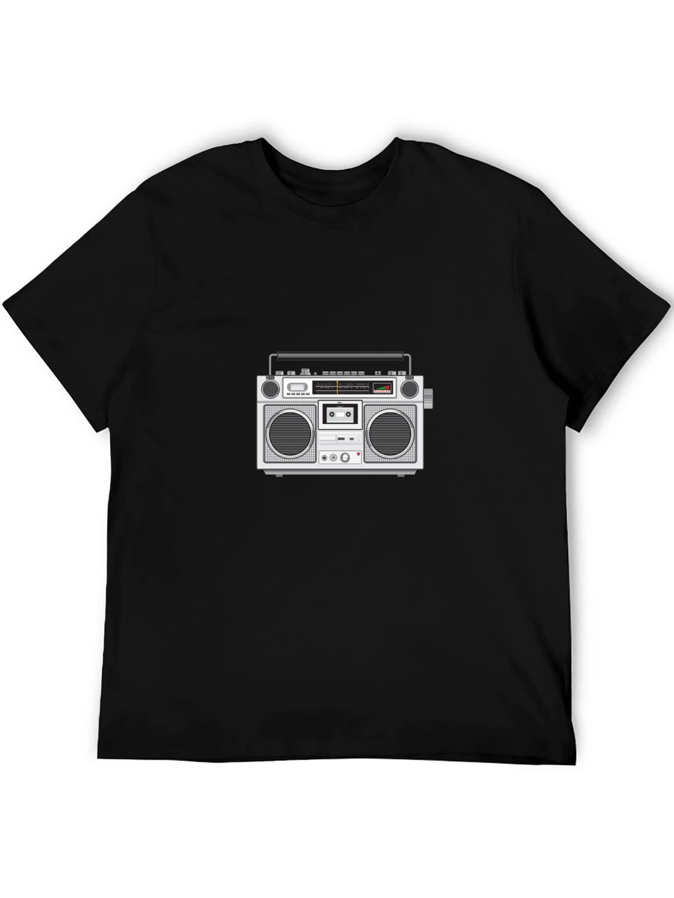 Retro Boombox Graphic Tee - Black