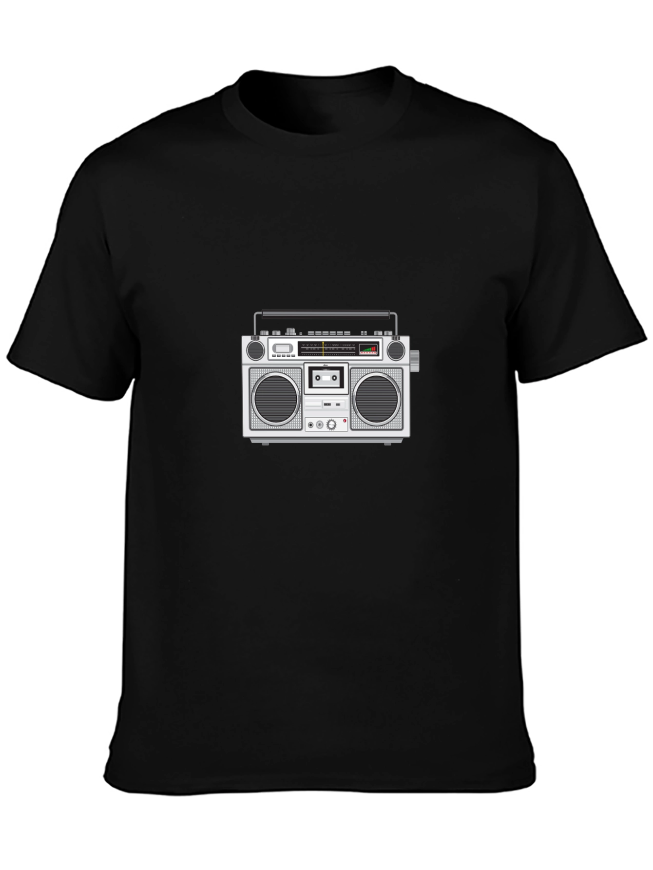 Retro Boombox Graphic Tee - Black