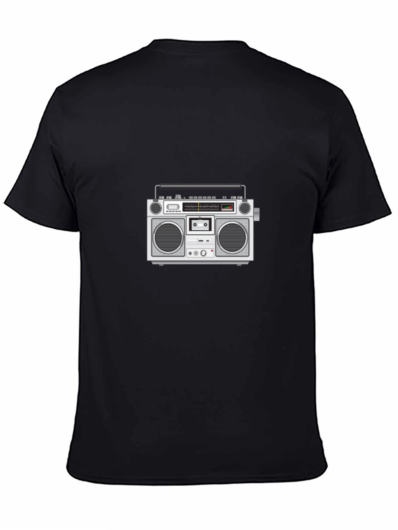 Retro Boombox Graphic Tee - Black