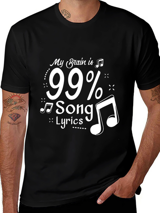 99% Song Lyrics Black Tee - Music Lover Gift