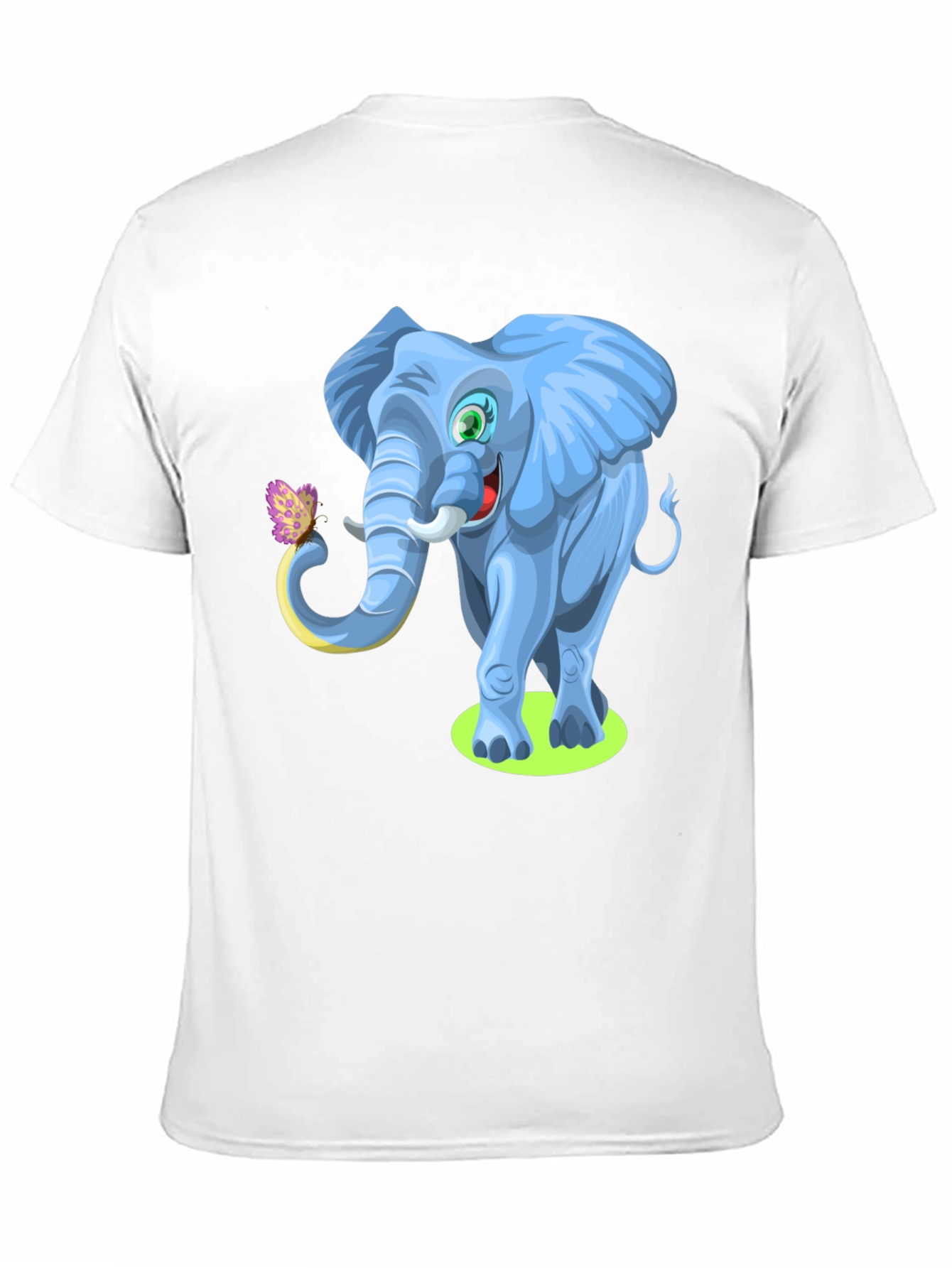 Cartoon Elephant Graphic Tee - Soft Cotton Blend