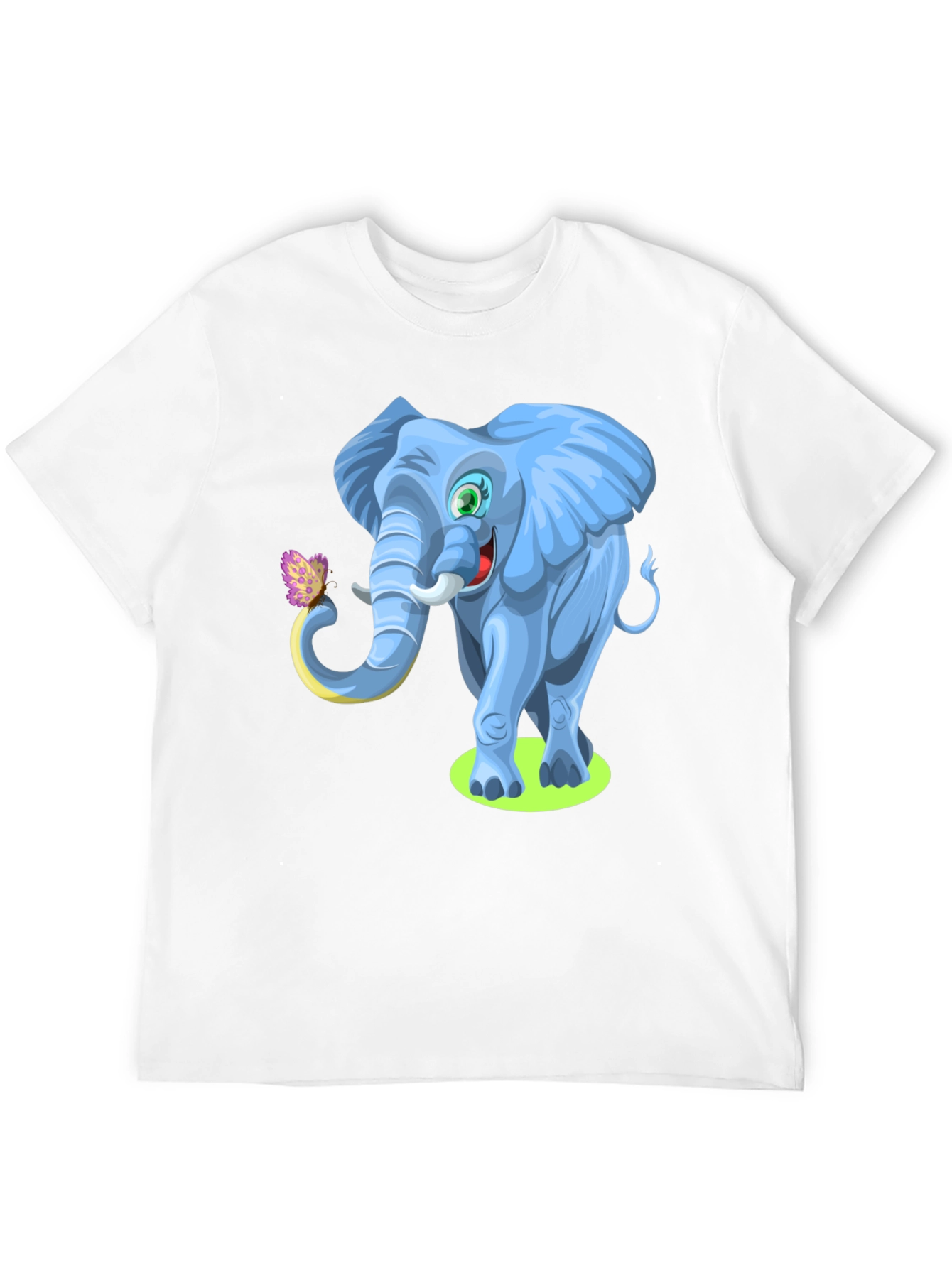 Cartoon Elephant Graphic Tee - Soft Cotton Blend