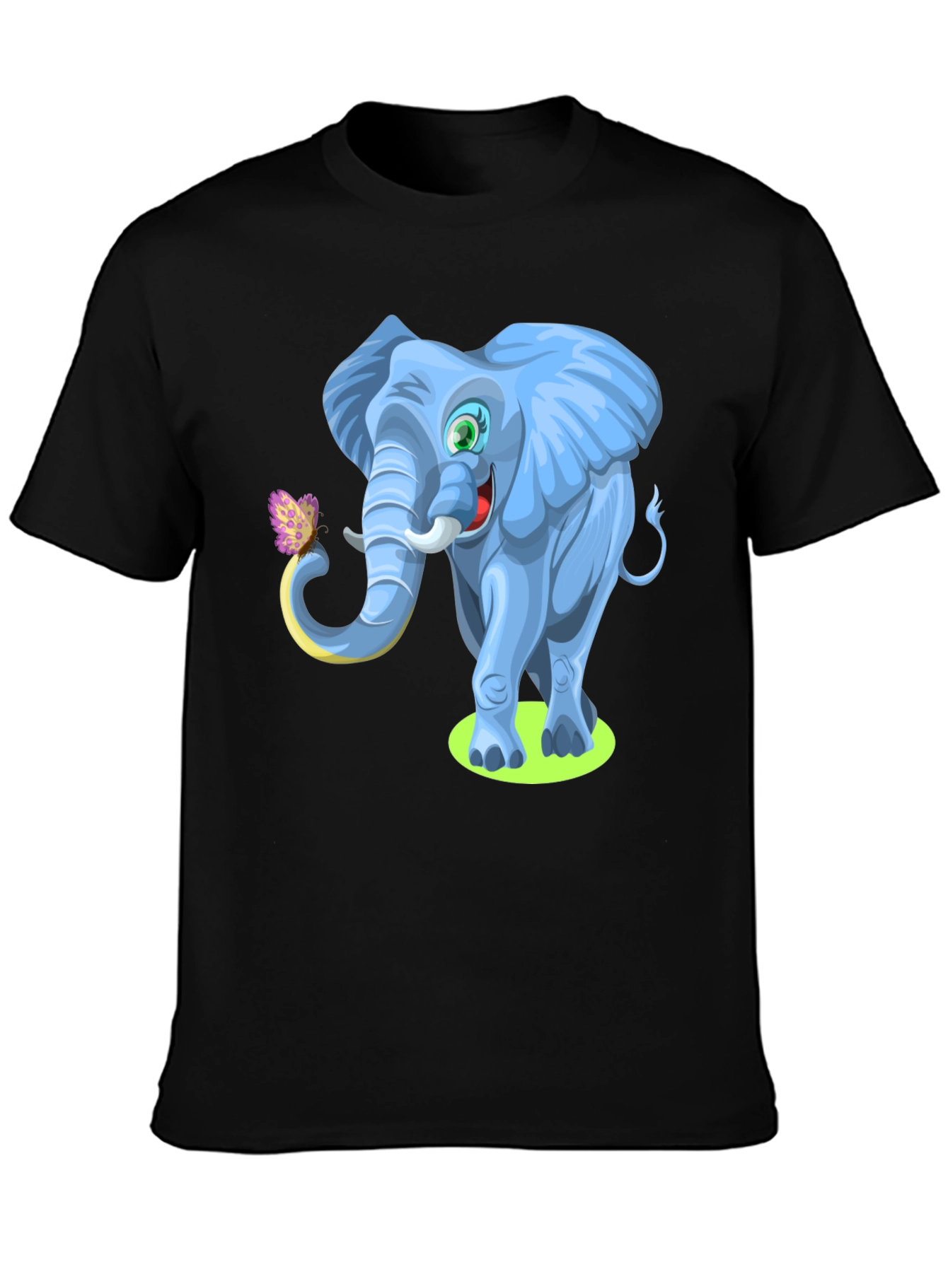 Cartoon Elephant Graphic Tee - Soft Cotton Blend
