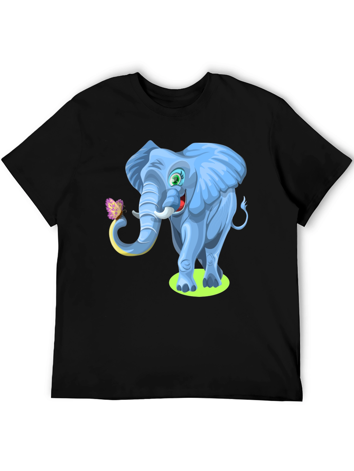 Cartoon Elephant Graphic Tee - Soft Cotton Blend