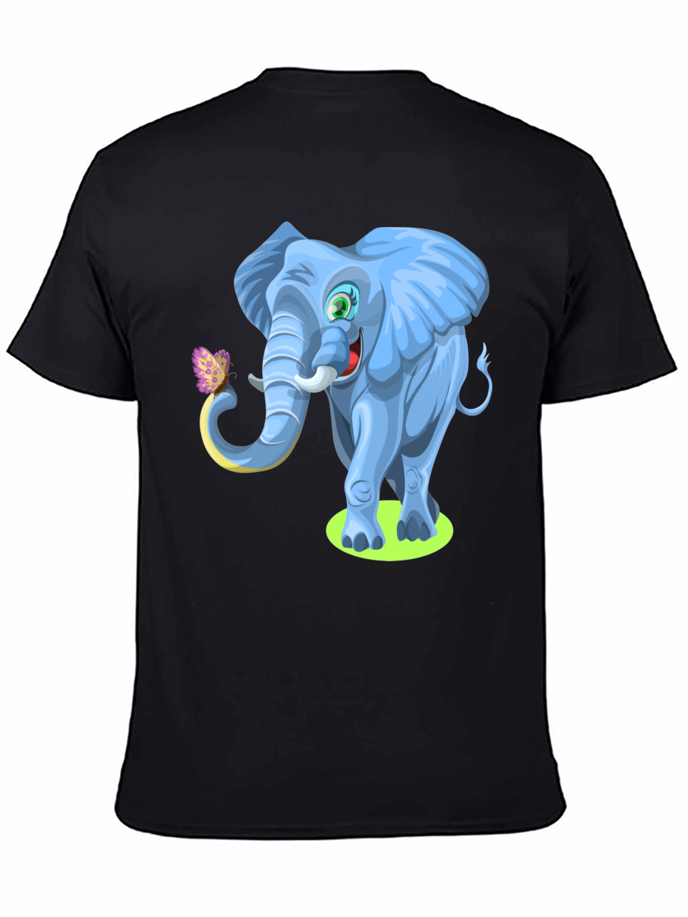 Cartoon Elephant Graphic Tee - Soft Cotton Blend