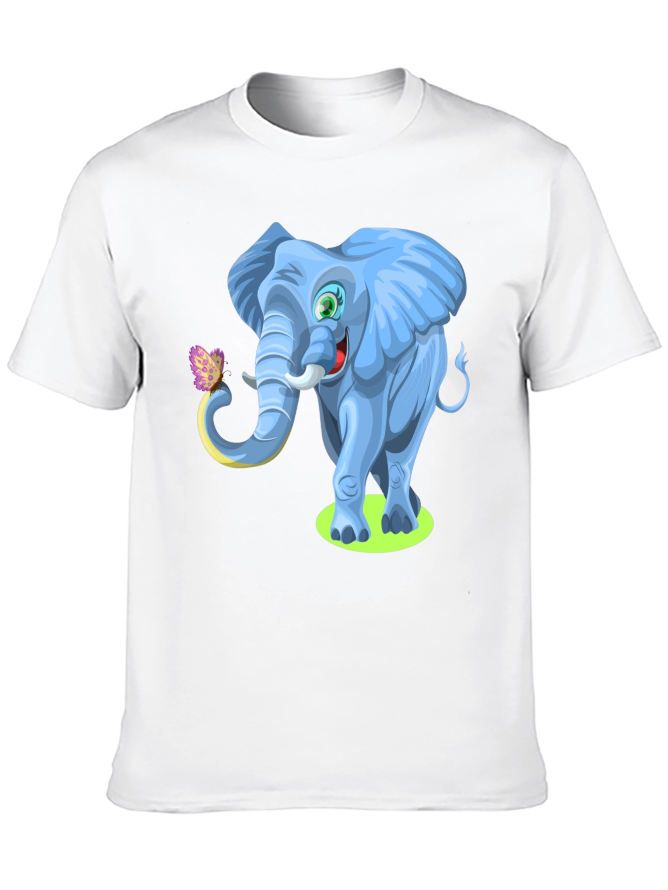 Cartoon Elephant Graphic Tee - Soft Cotton Blend