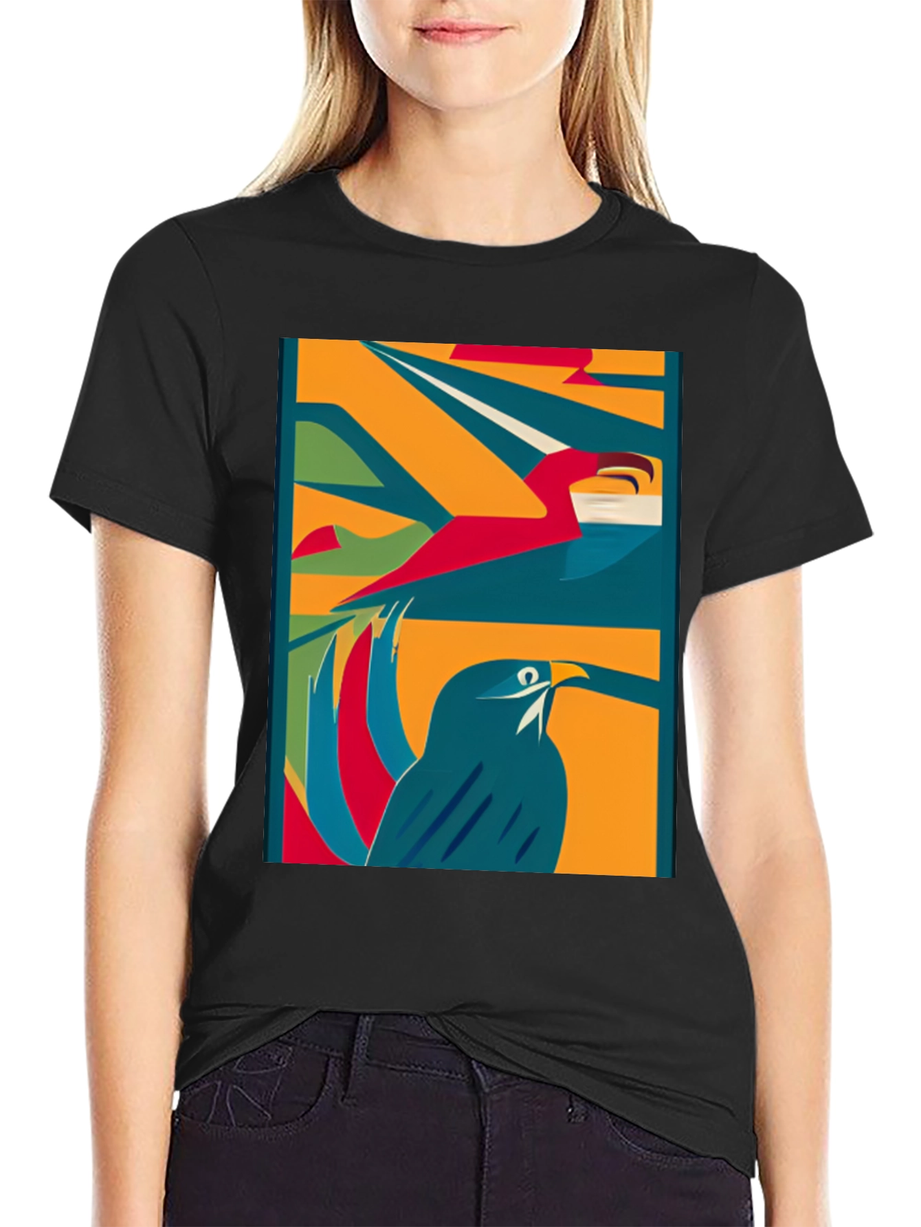 Abstract Bird Art Tee - Modern Graphic T-Shirt