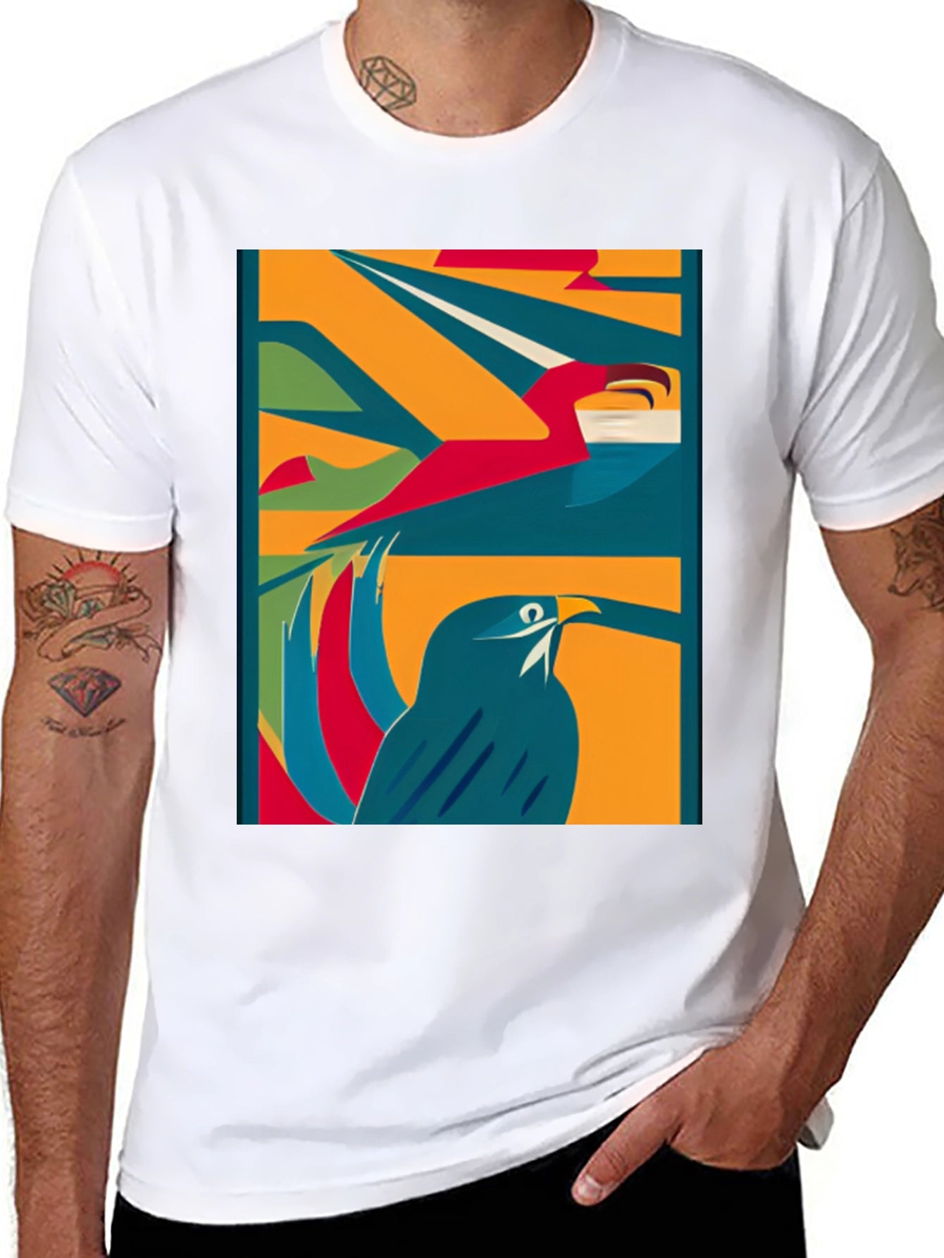 Abstract Bird Art Tee - Modern Graphic T-Shirt